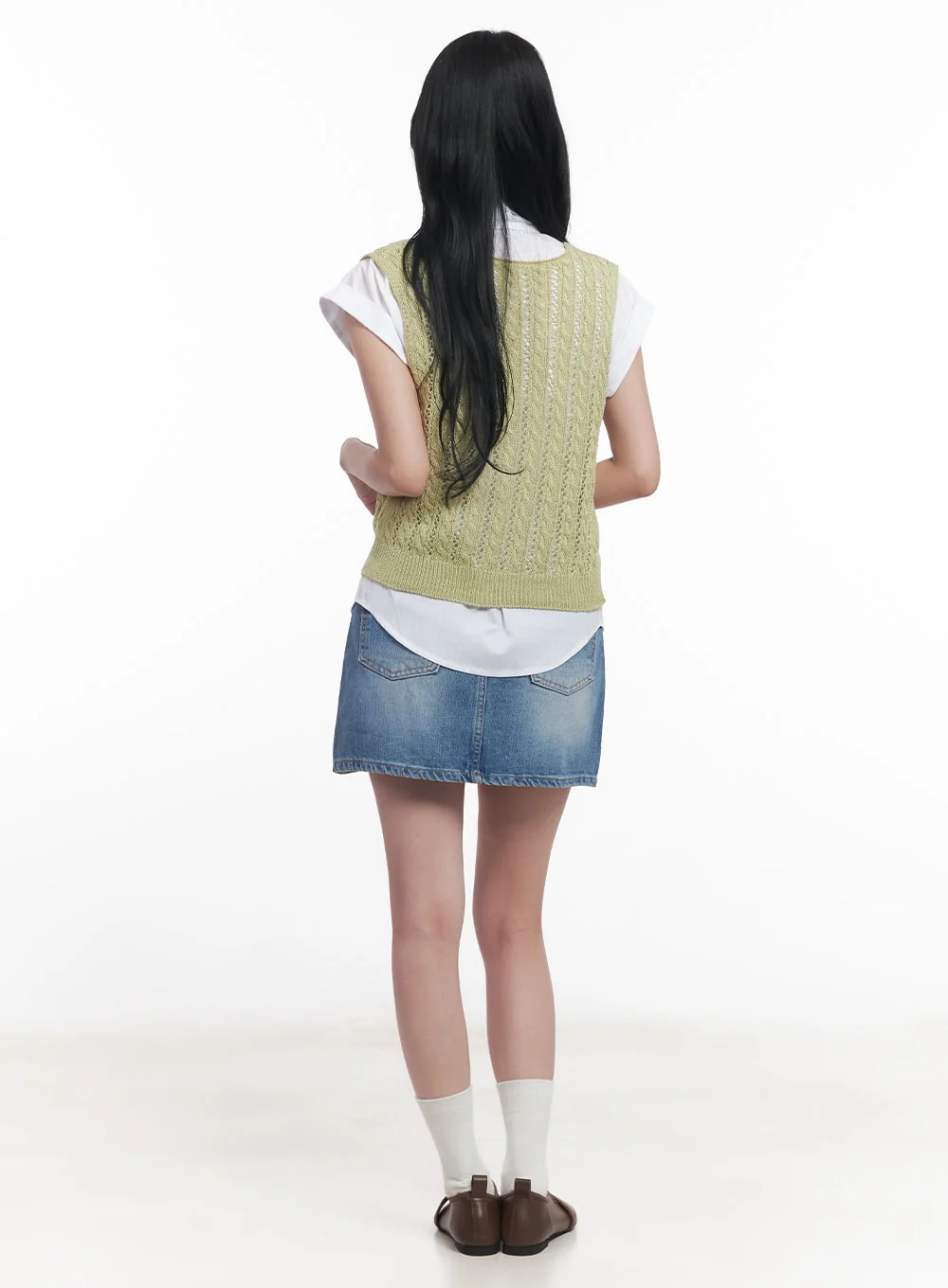 Knit Buttoned Vest Top CY523 - Image 5