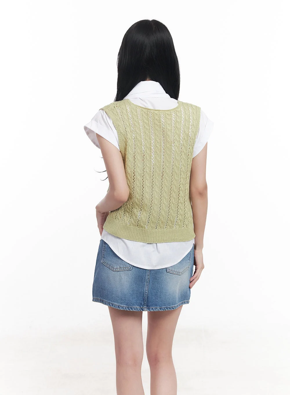 Knit Buttoned Vest Top CY523 - Image 7