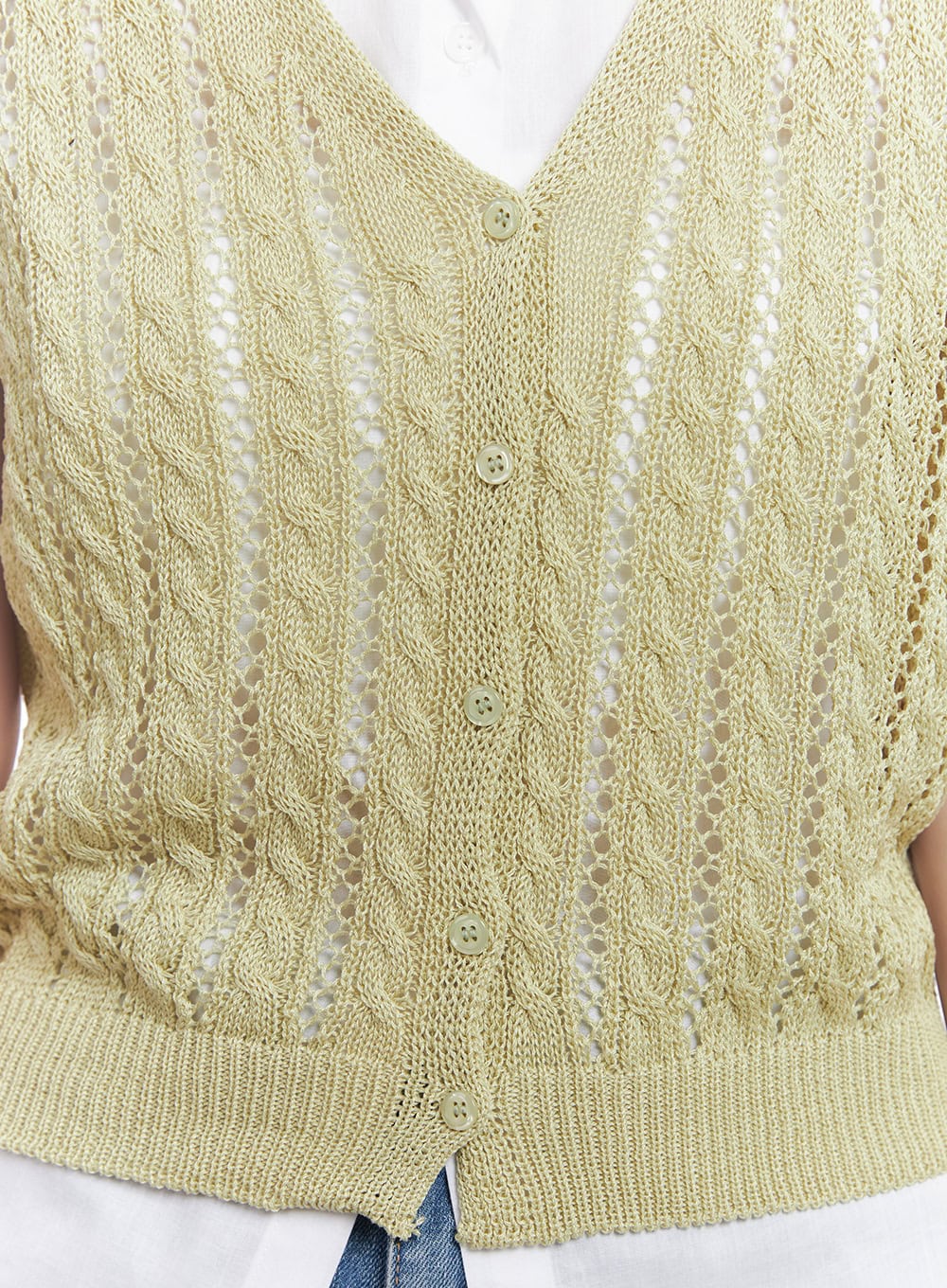 Knit Buttoned Vest Top CY523 - Image 8