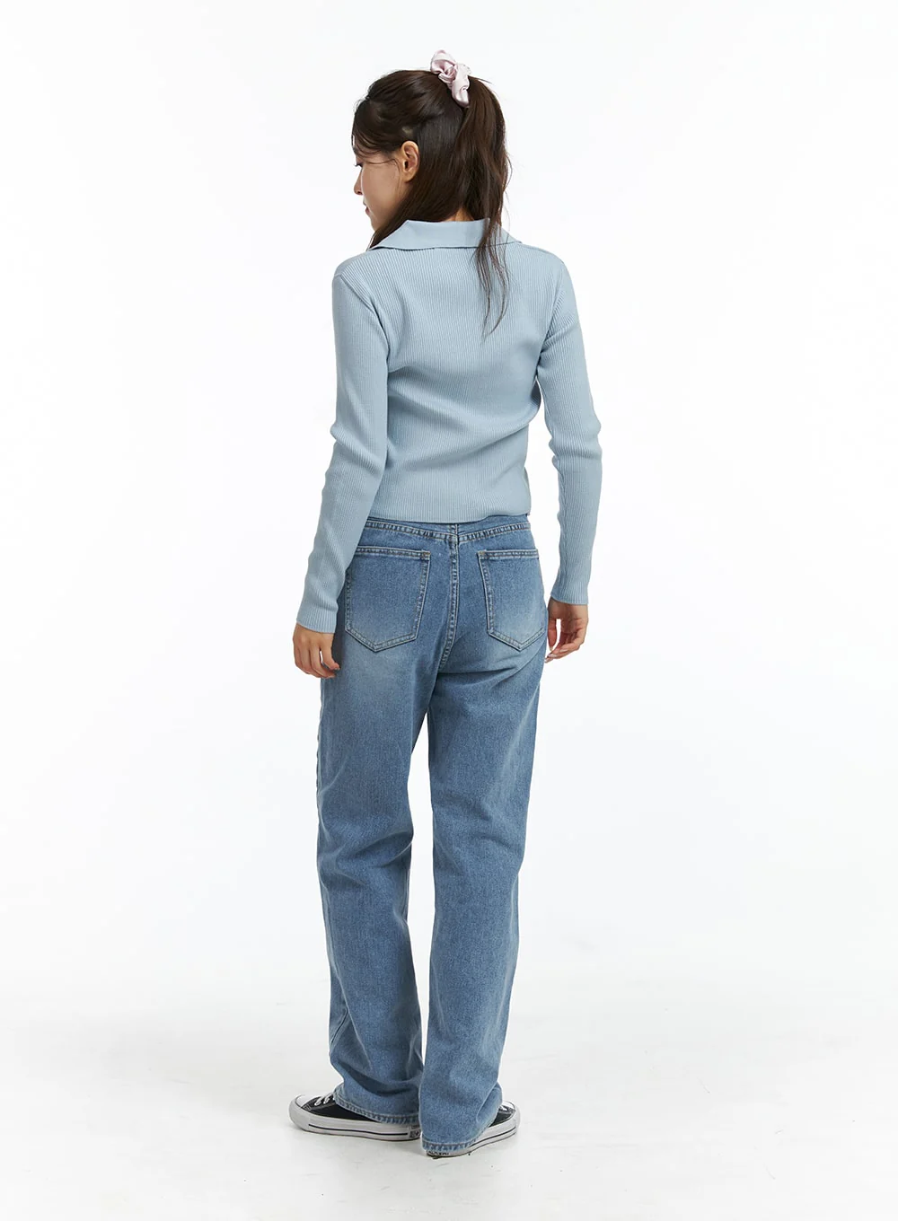 Knit Collar Solid Button Cardigan OJ415 - Image 5