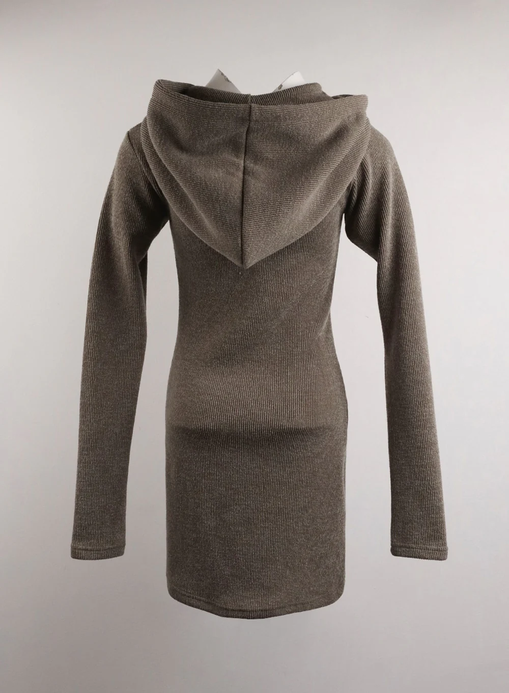 Knit Drawstring Hoodie Mini Dress IJ411 - Image 10