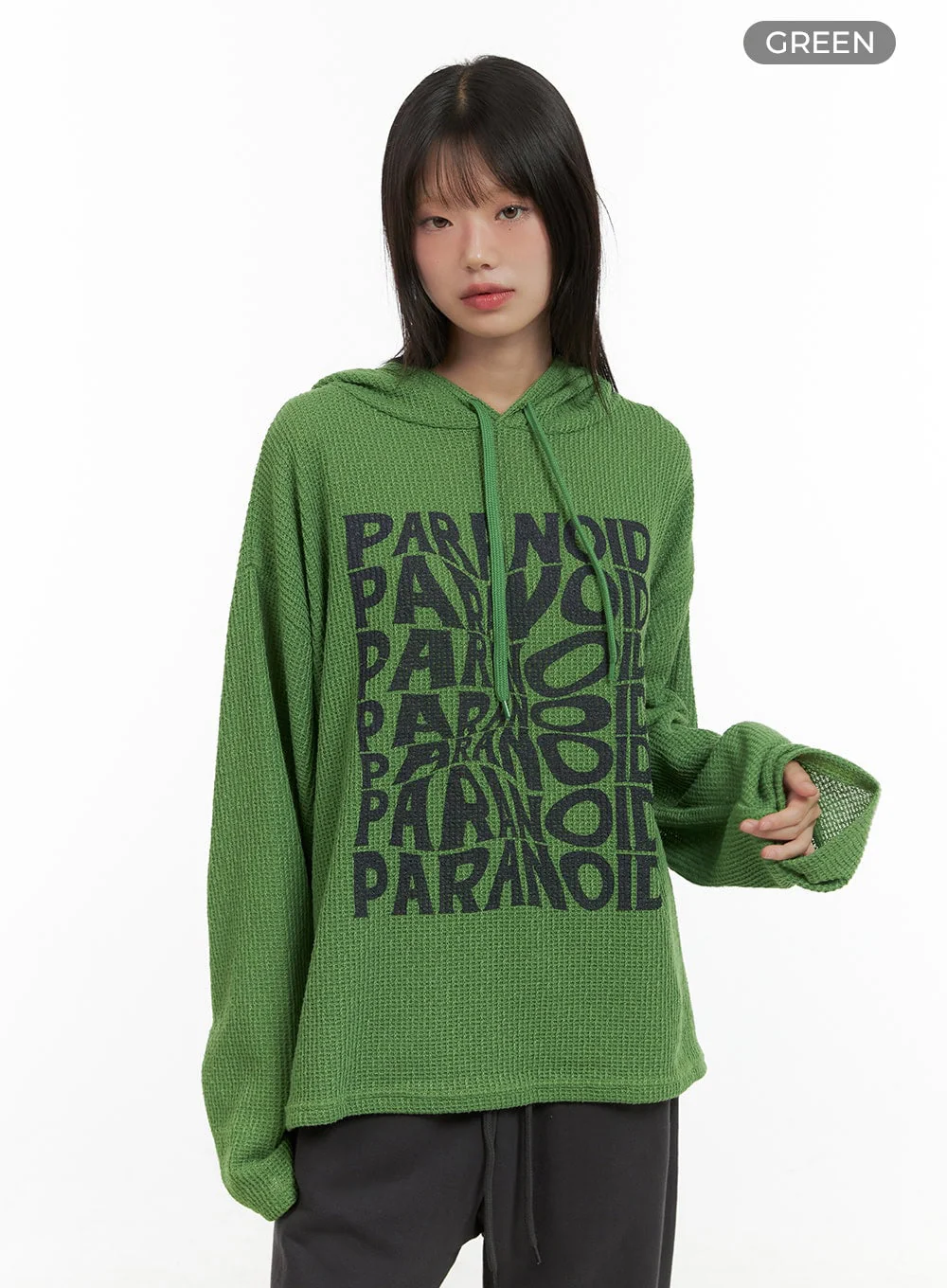 Knit Lettering Hoodie CG427 - Image 10