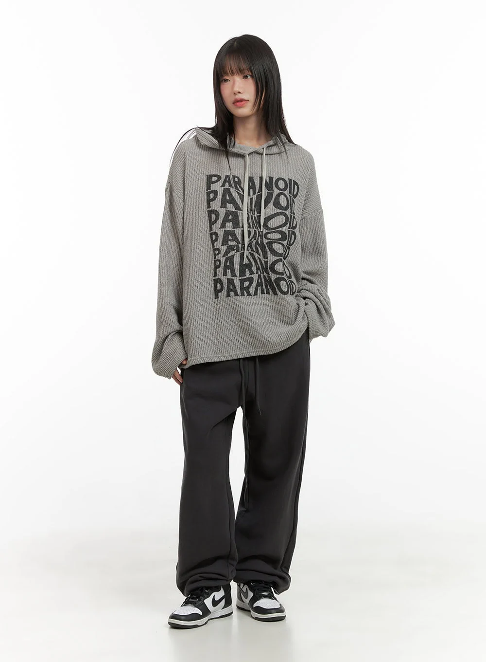 Knit Lettering Hoodie CG427 - Image 2