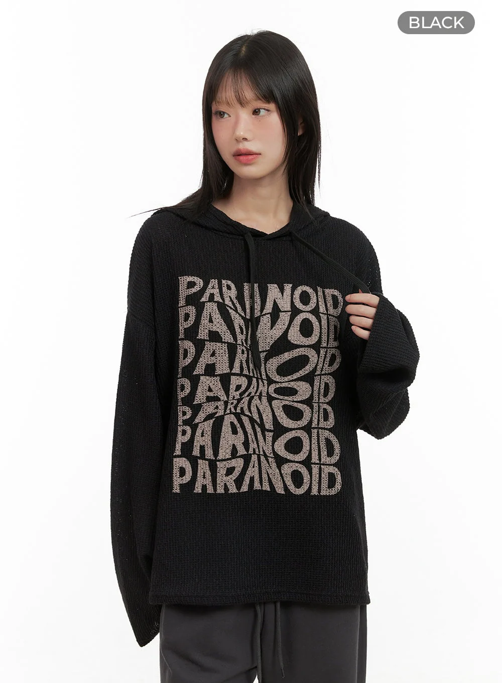 Knit Lettering Hoodie CG427 - Image 9