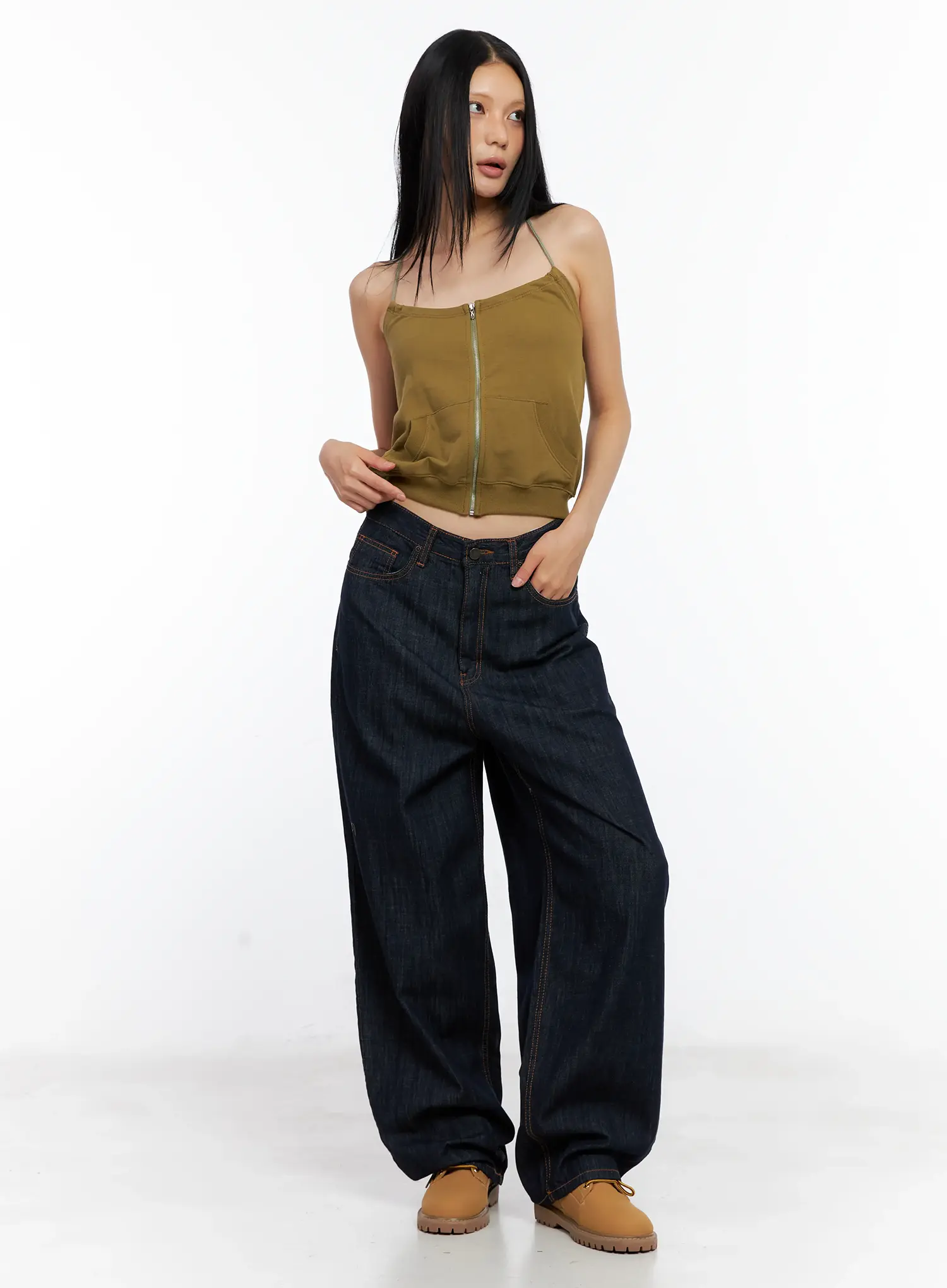 Knit Zip-Up Halter Top CL529 - Image 2