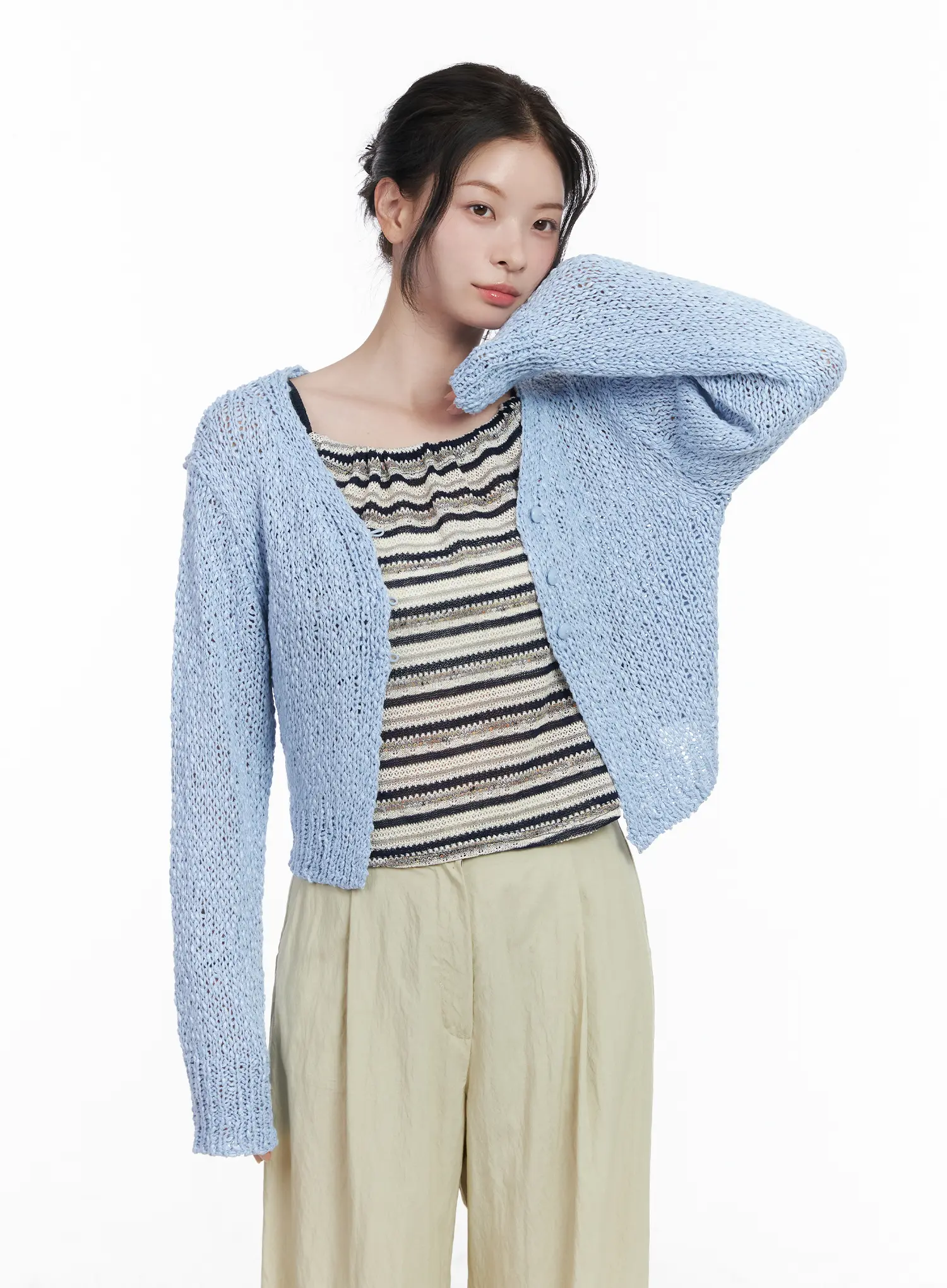 Knitted Crop Cardigan CA509 - Image 5