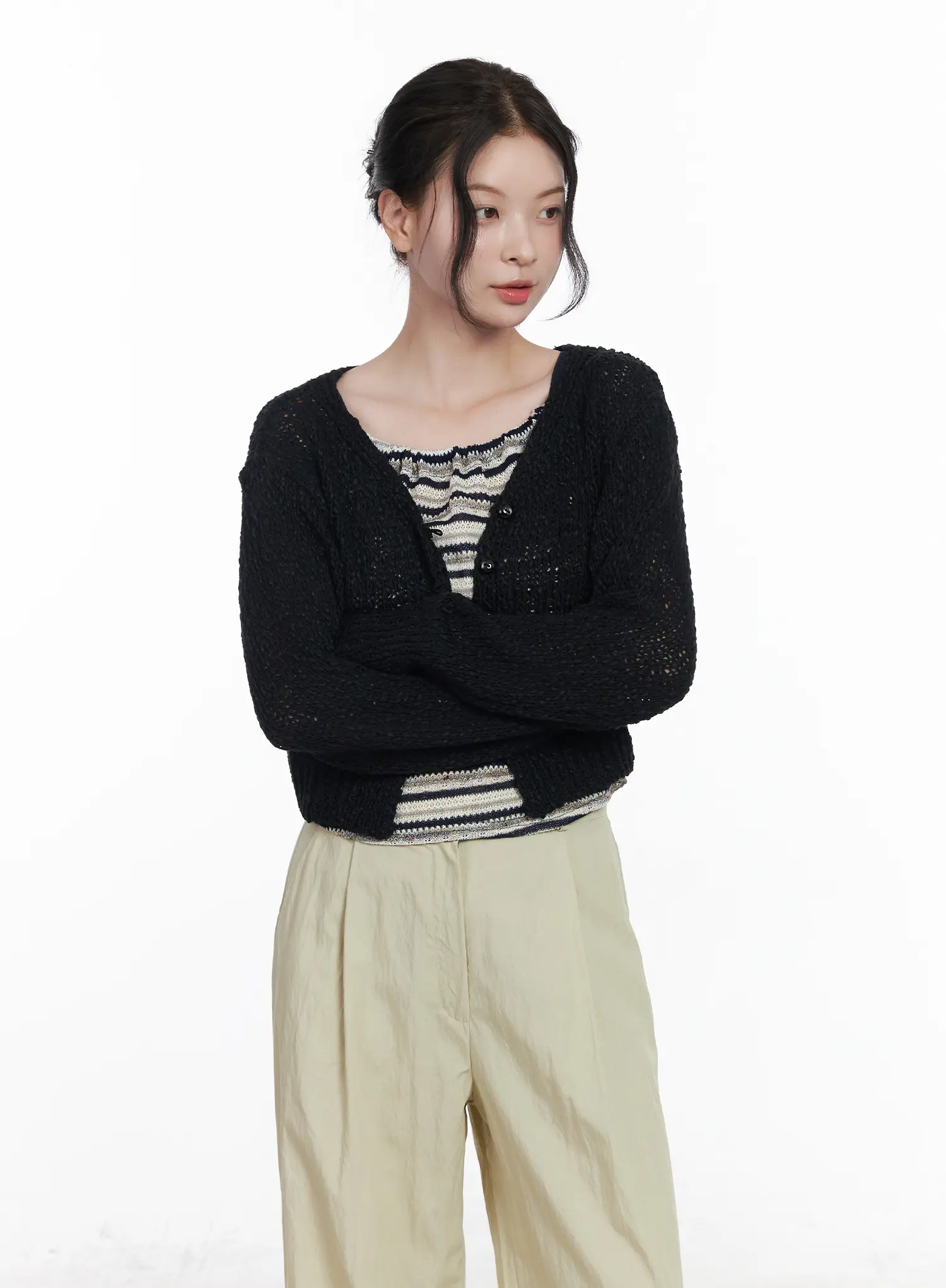Knitted Crop Cardigan CA509 - Image 7