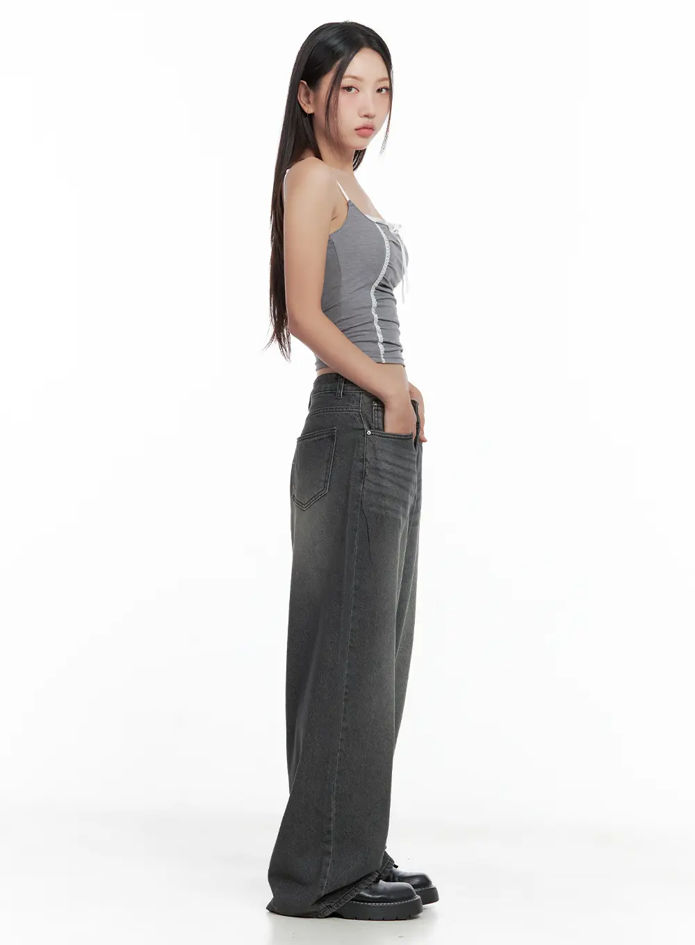 Kumi Washed Wide-Leg Summer Denim Jeans CL508 - Image 7
