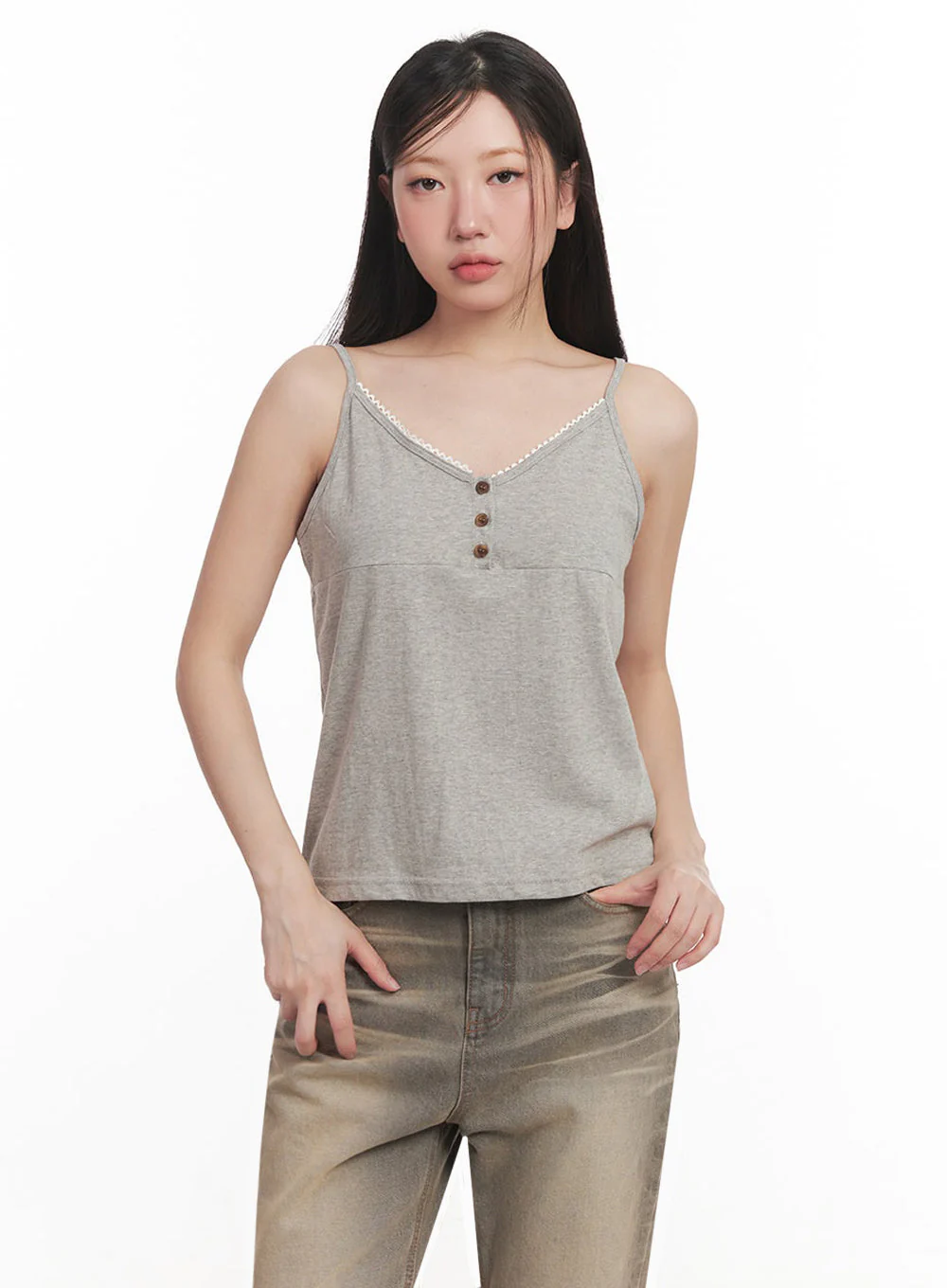 Lace Buttoned Cami Top IM528 - Image 10