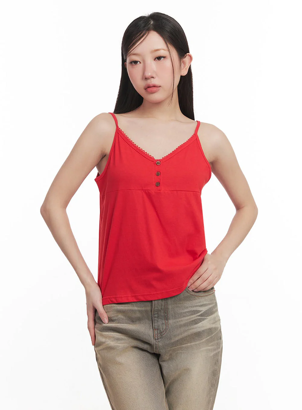Lace Buttoned Cami Top IM528 - Image 16