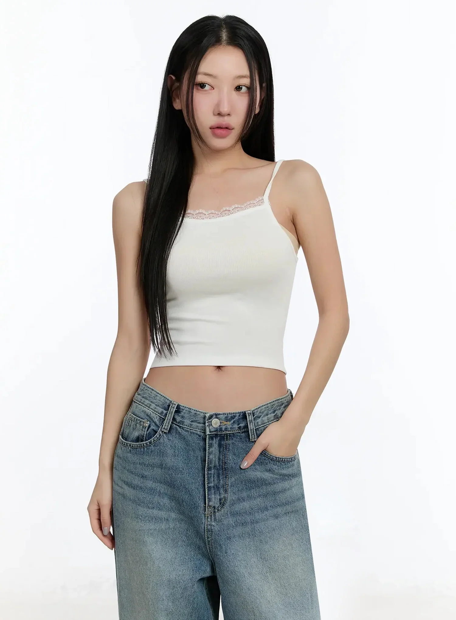Lace Cropped Tank Top IM509 - Image 13