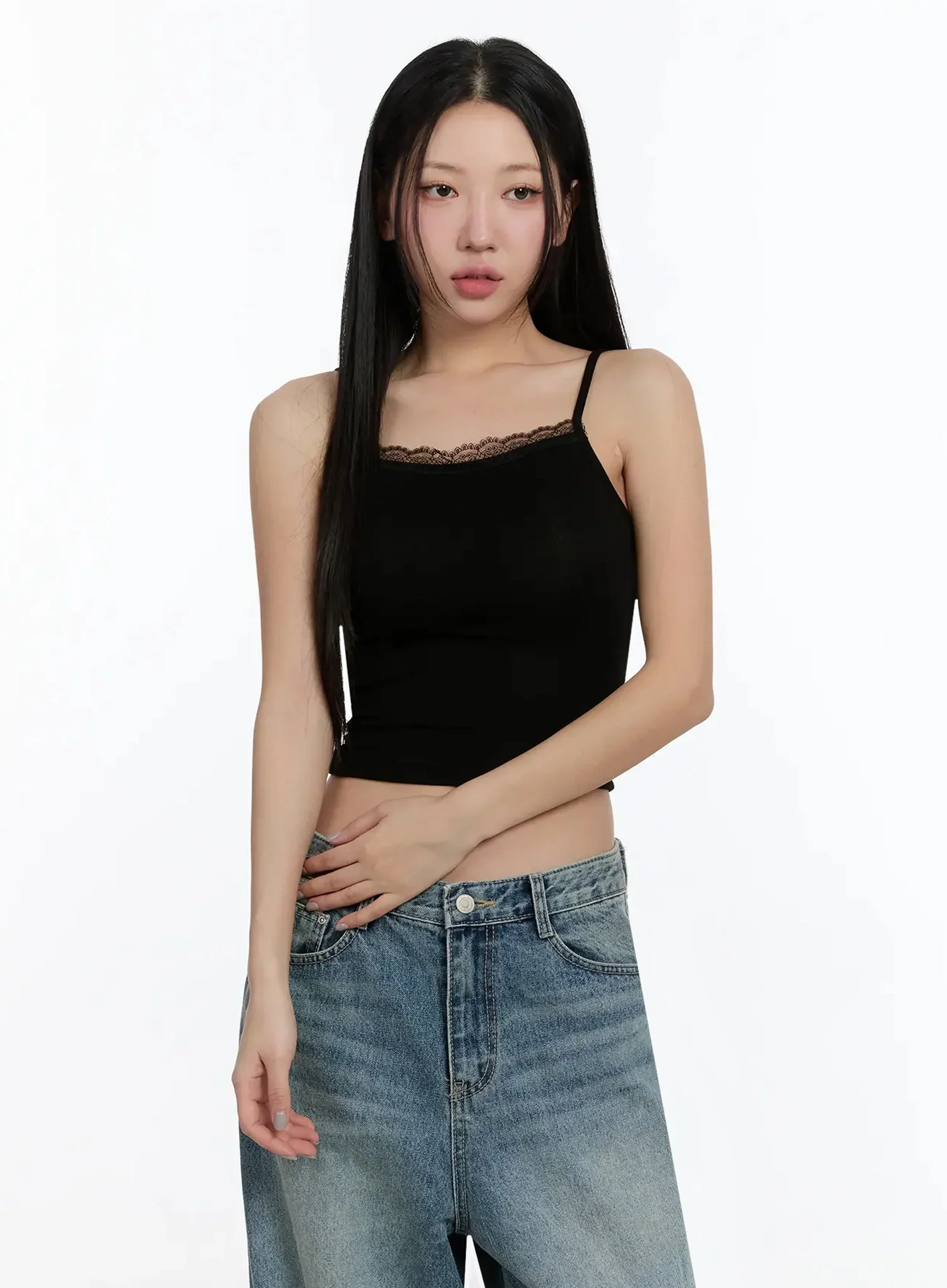 Lace Cropped Tank Top IM509 - Image 7