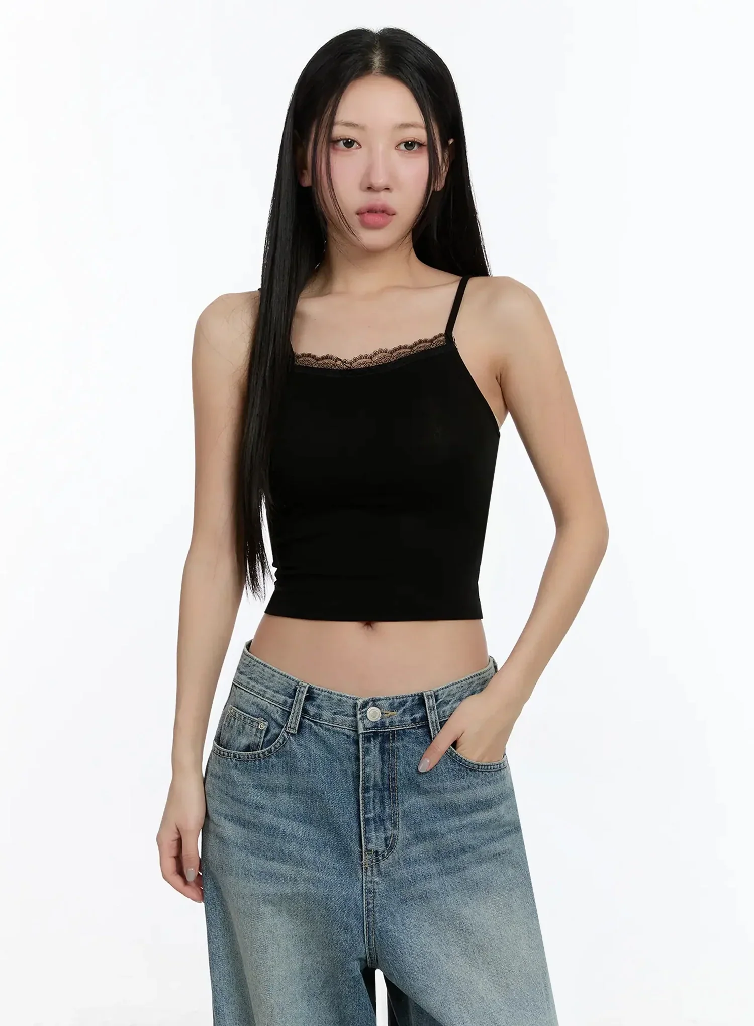 Lace Cropped Tank Top IM509 - Image 8