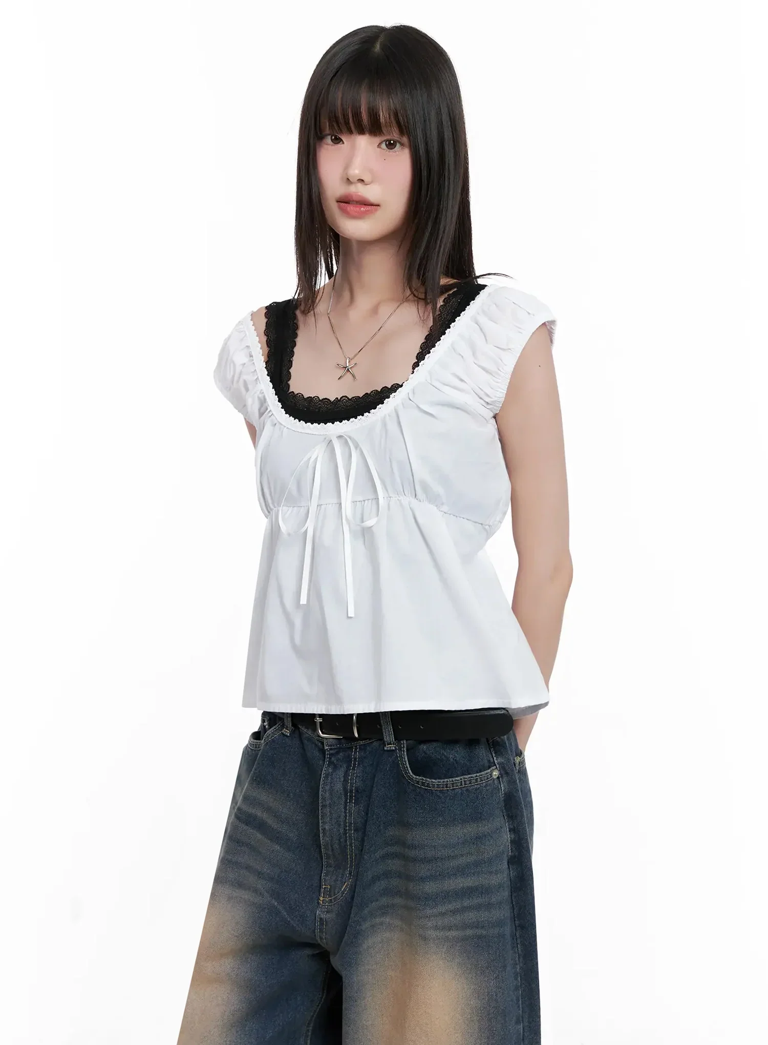 Lace Detail Blouse IL531 - Image 17