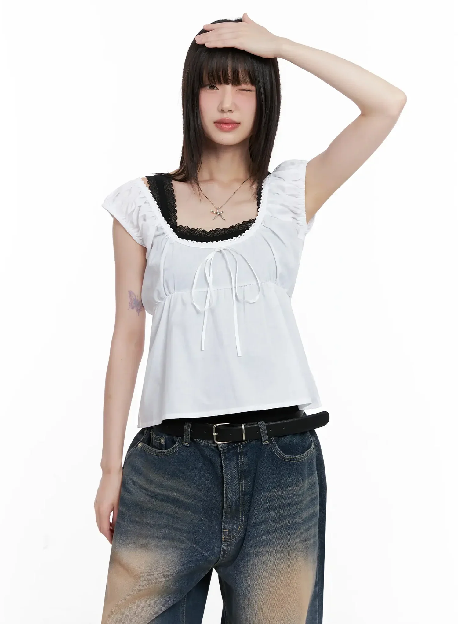Lace Detail Blouse IL531 - Image 6