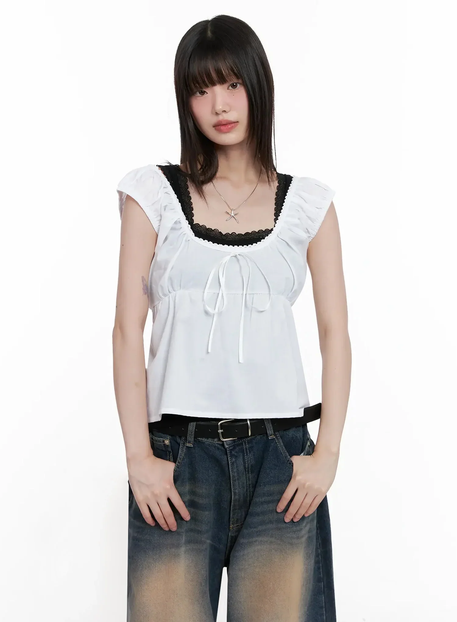 Lace Detail Blouse IL531 - Image 7