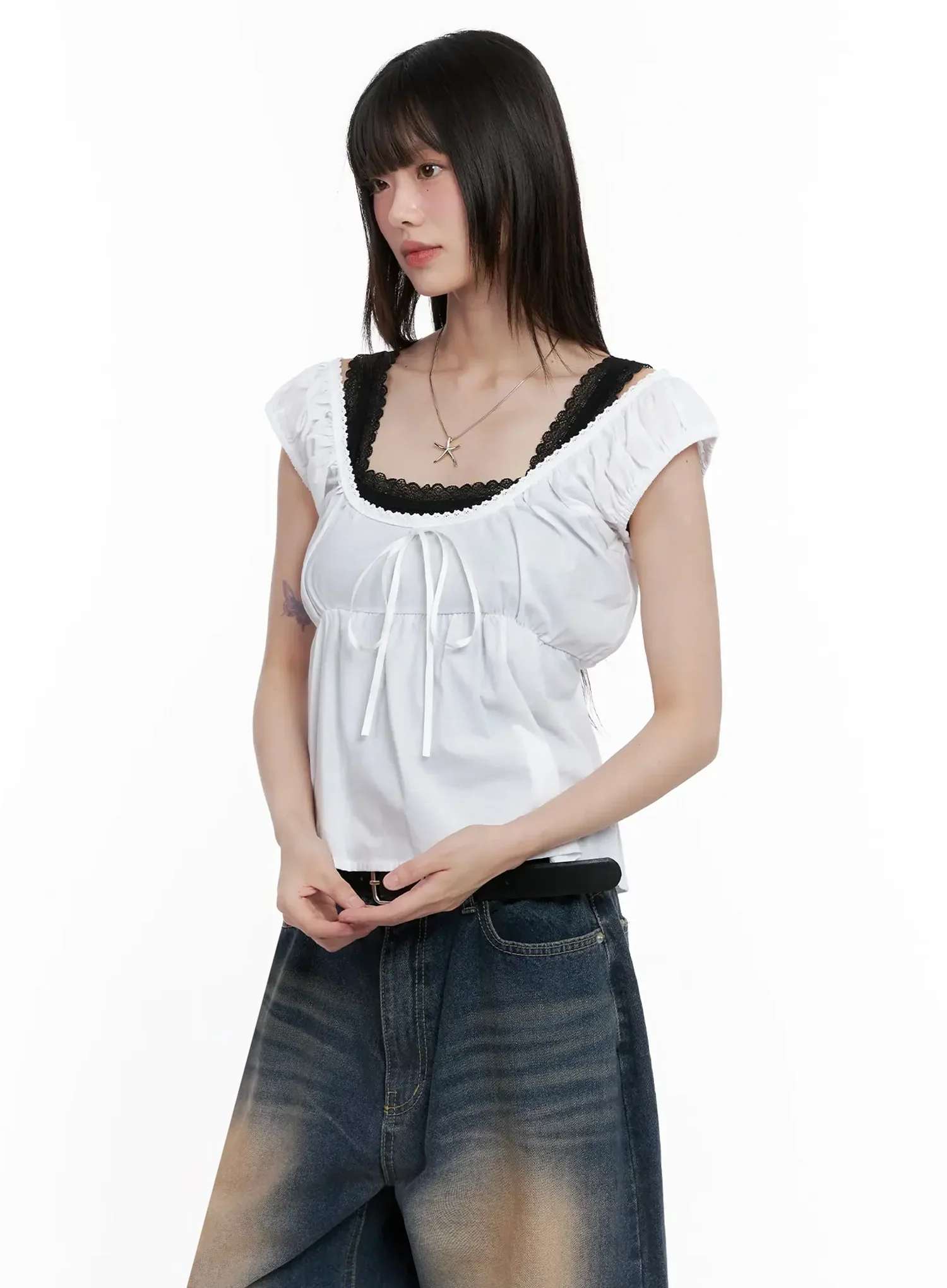 Lace Detail Blouse IL531 - Image 8