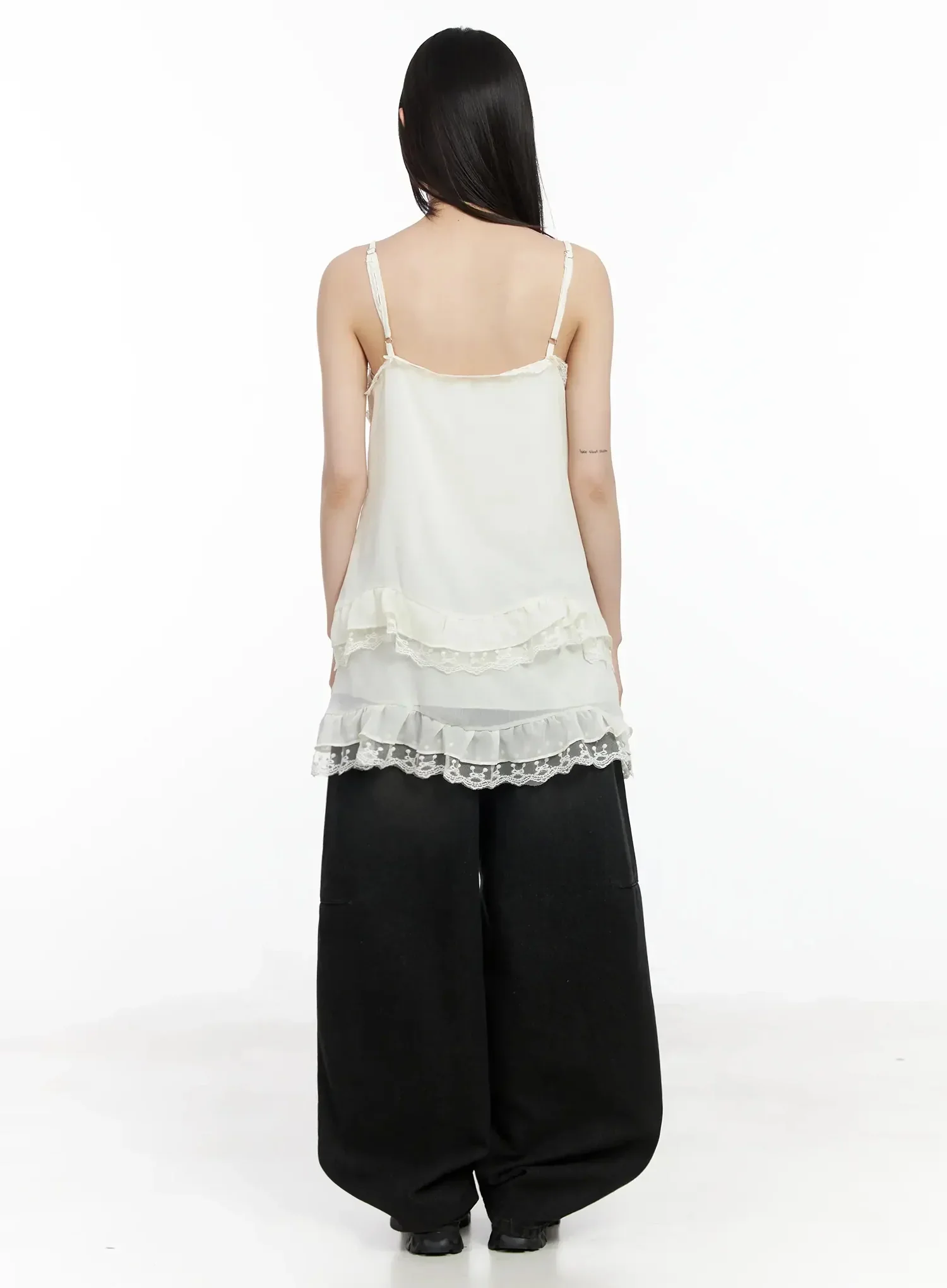 Lace Frill Long Tank Top IM530 - Image 13