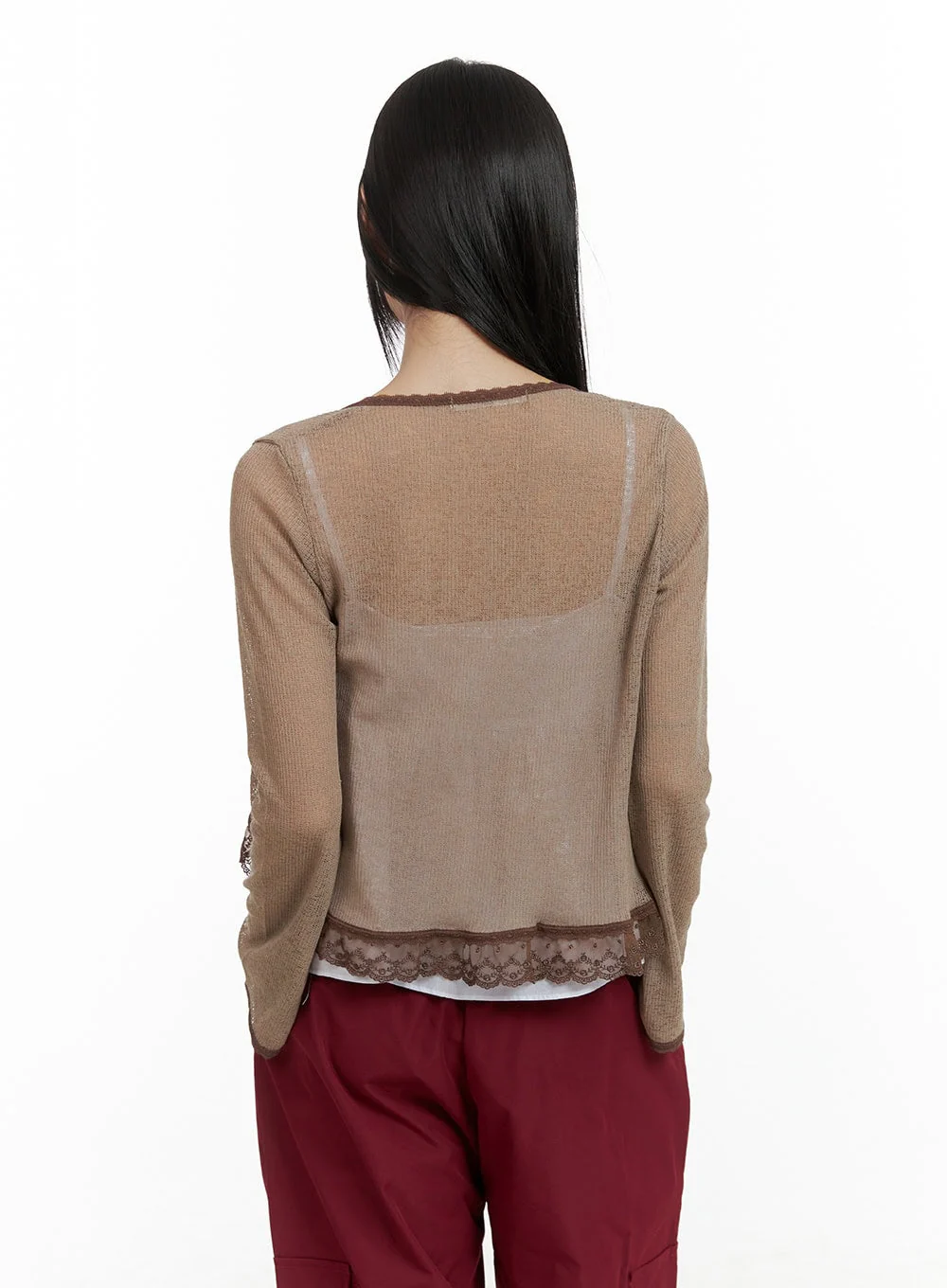 Lace Hem Cardigan CL412 - Image 6