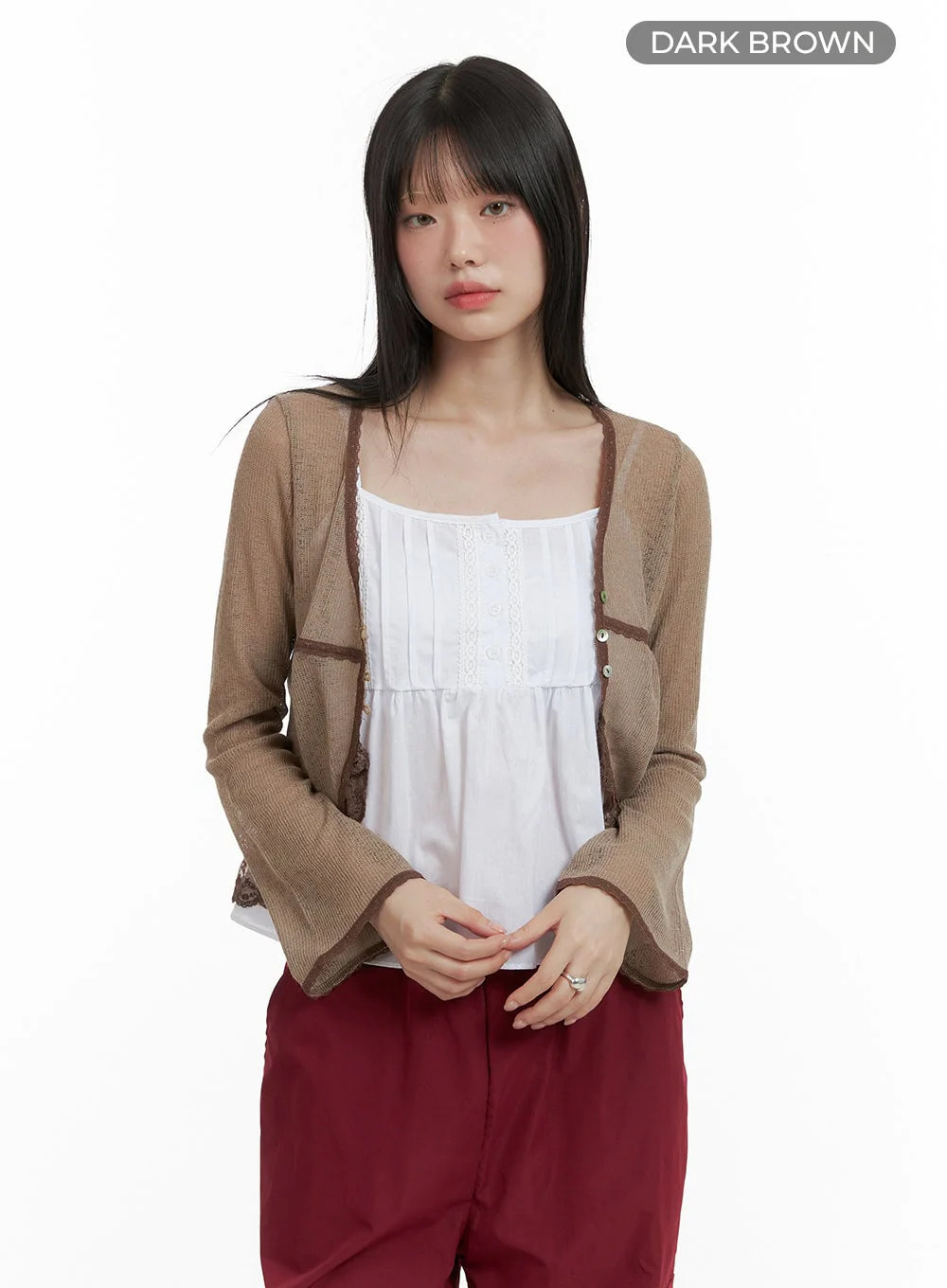 Lace Hem Cardigan CL412 - Image 7