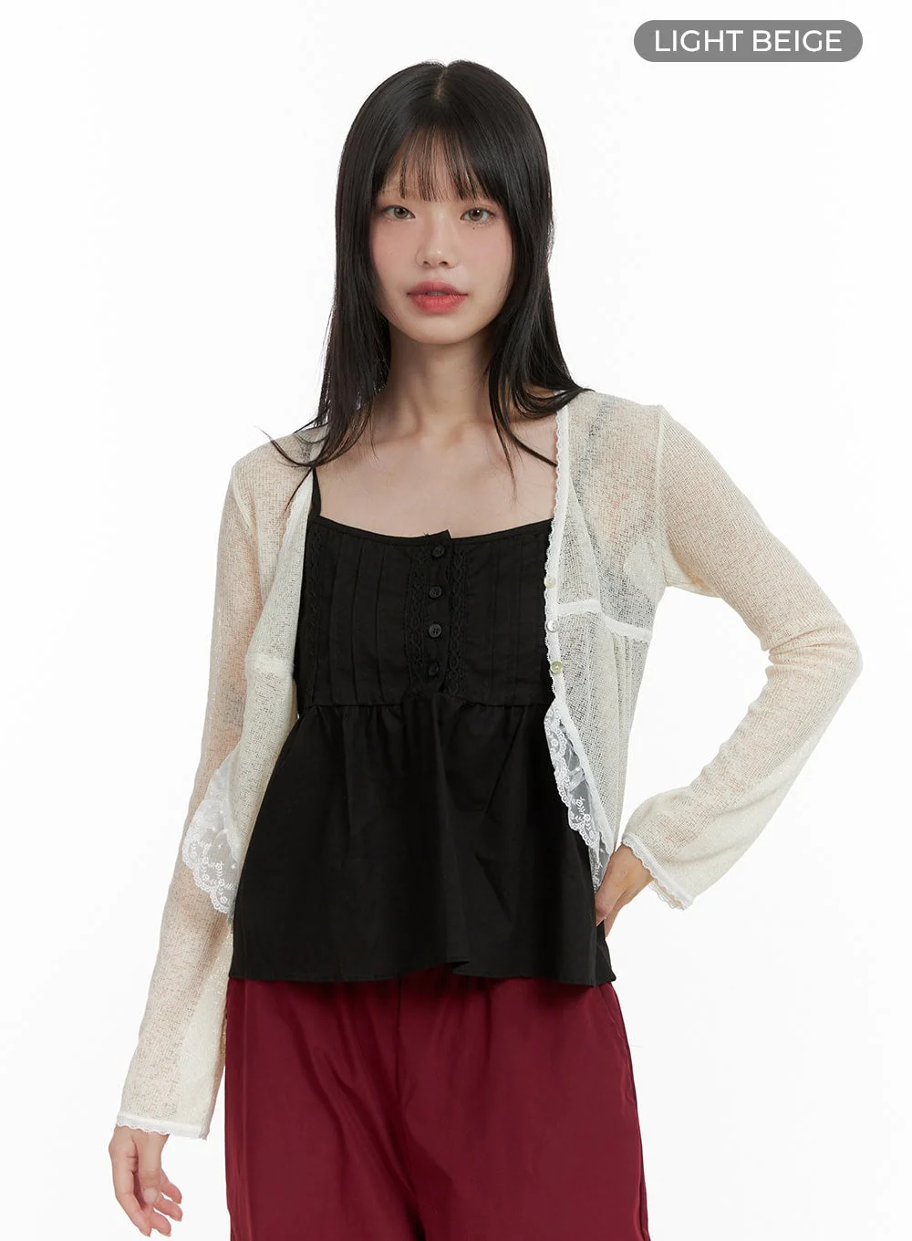 Lace Hem Cardigan CL412 - Image 8