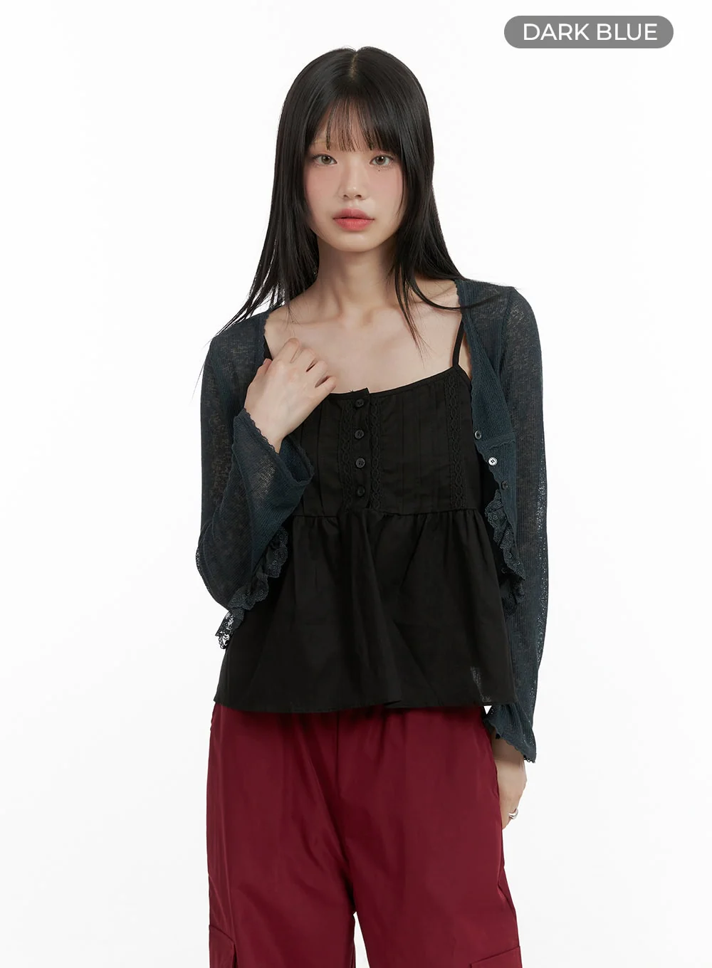 Lace Hem Cardigan CL412 - Image 9
