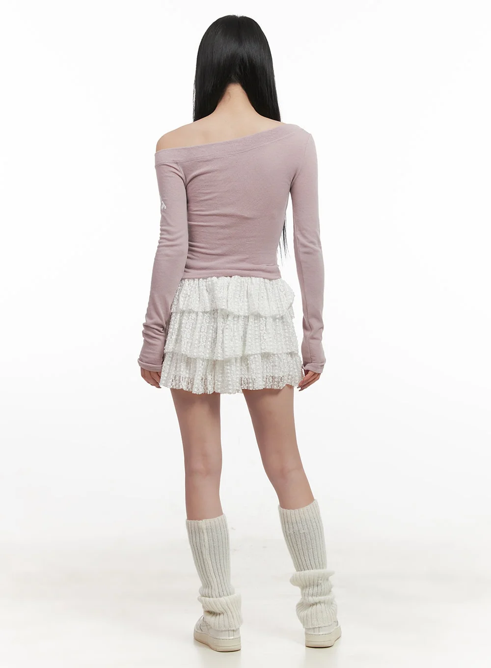 Lace Ruffle-Layered Mini Skirt CJ516 - Image 4