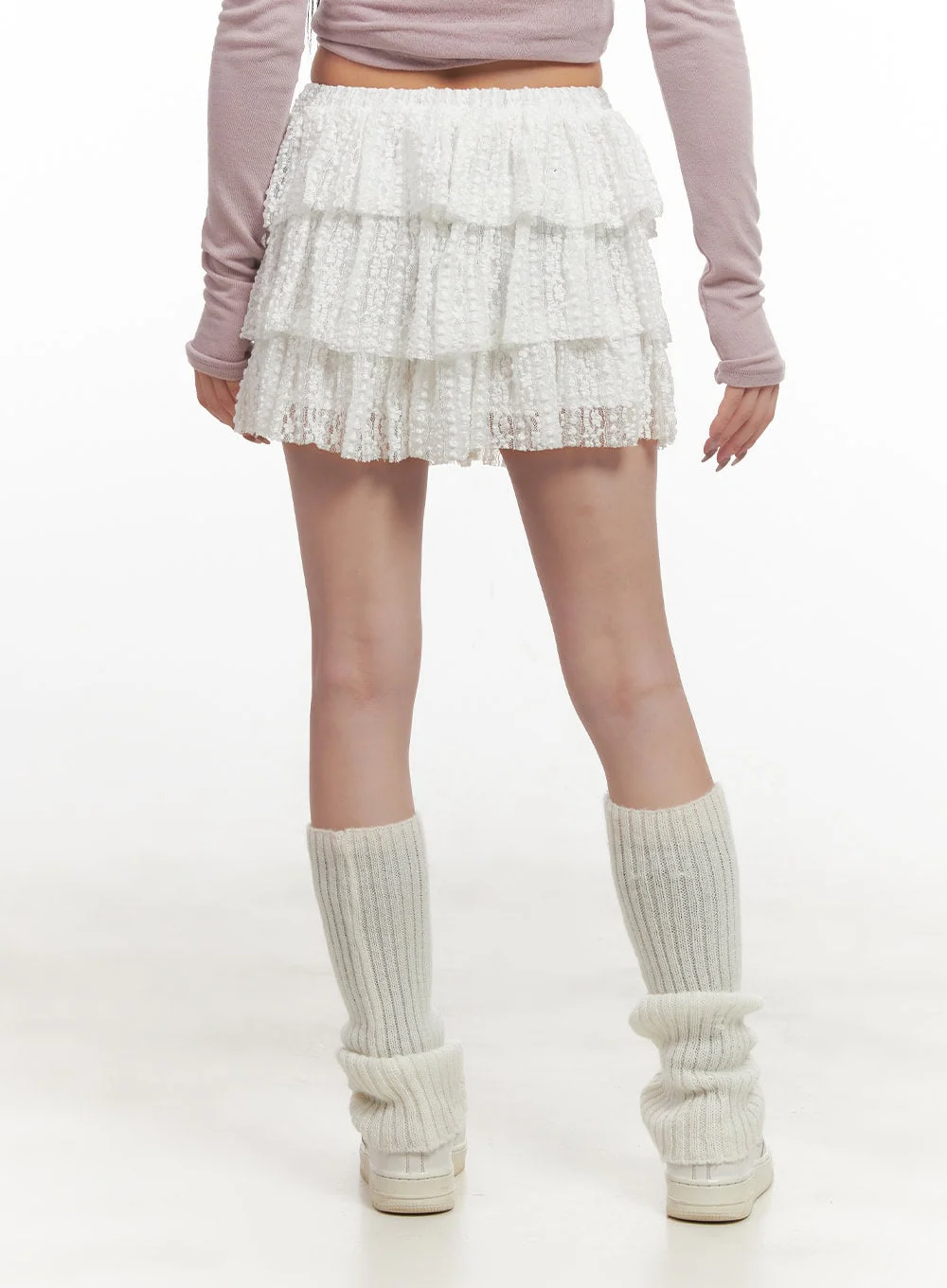 Lace Ruffle-Layered Mini Skirt CJ516 - Image 6