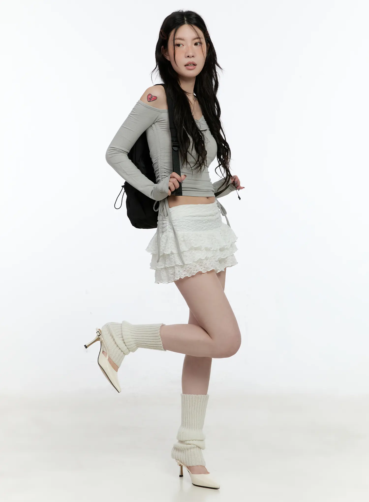 Lace Ruffle Mini Skirt CN517