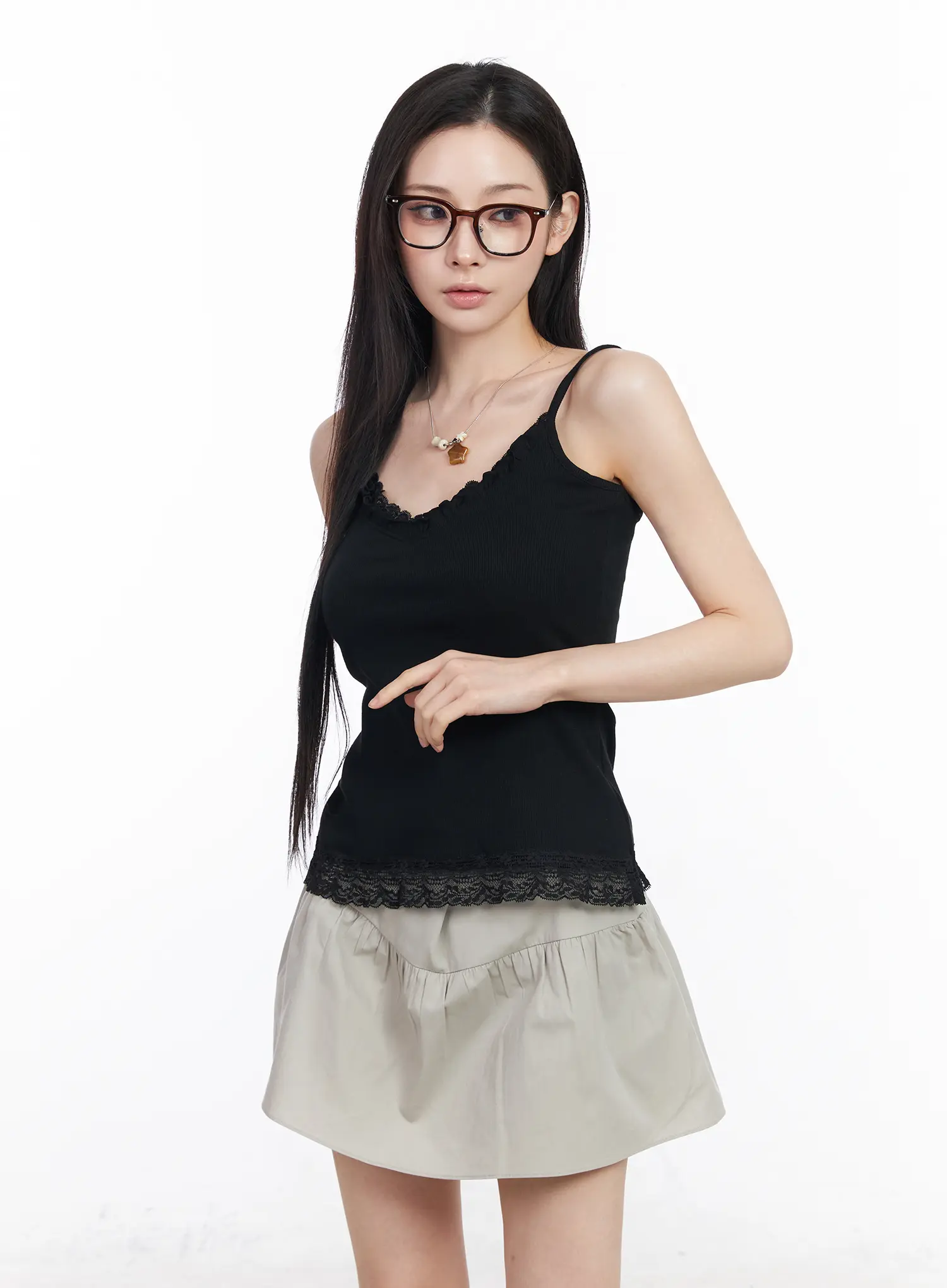 Lace Ruffle Trim V-Neck Tank CM518 - Image 12