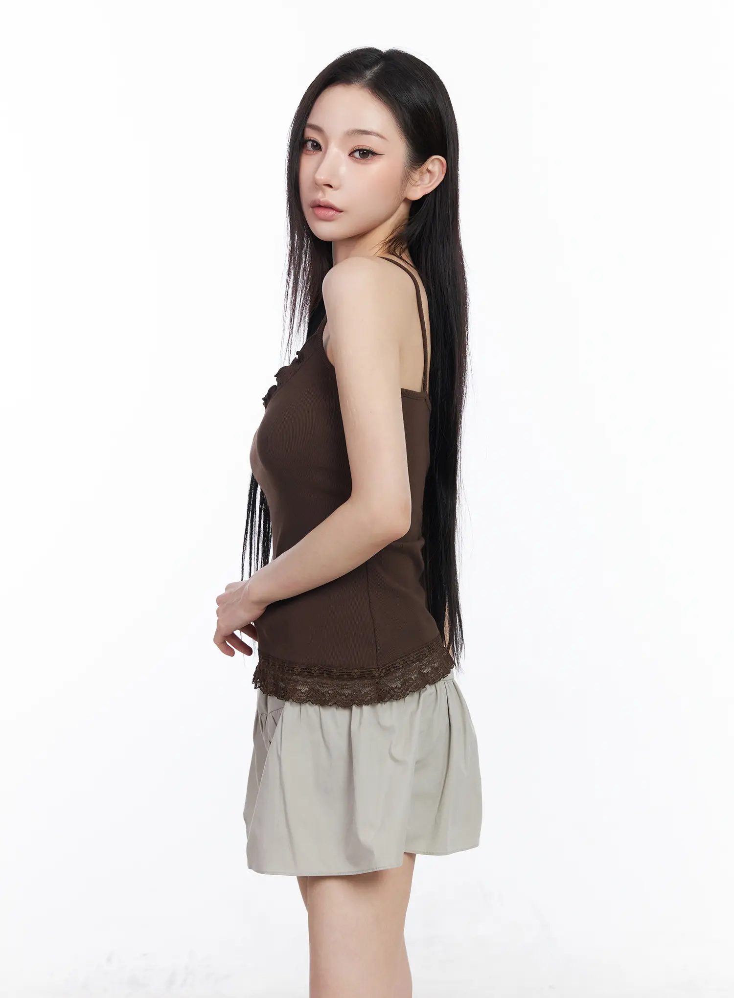 Lace Ruffle Trim V-Neck Tank CM518 - Image 6