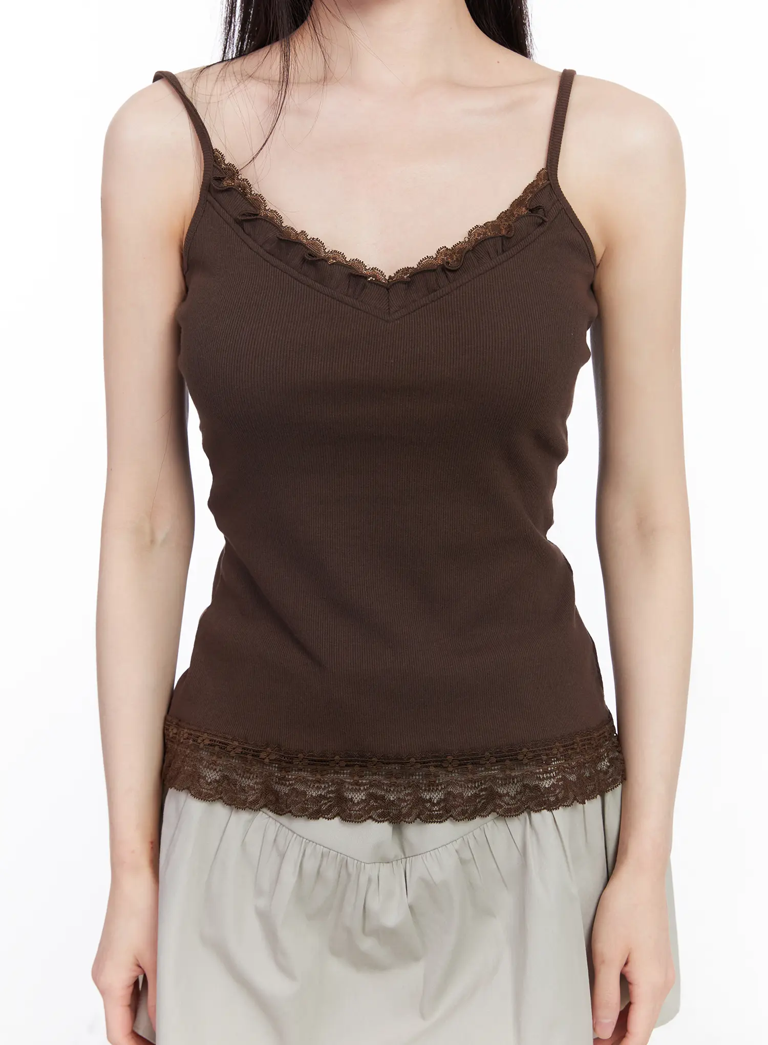 Lace Ruffle Trim V-Neck Tank CM518 - Image 8