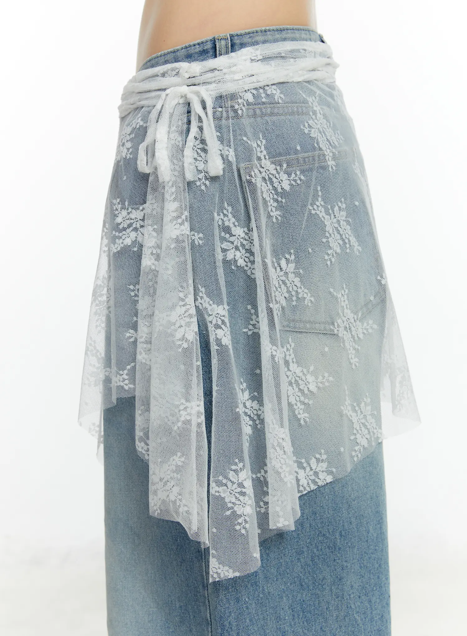 Lace Sheer Midi Wrap Skirt CF510 - Image 10