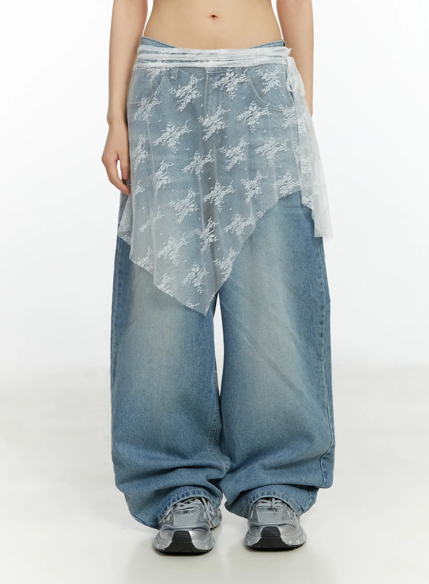 Lace Sheer Midi Wrap Skirt CF510 - Image 11