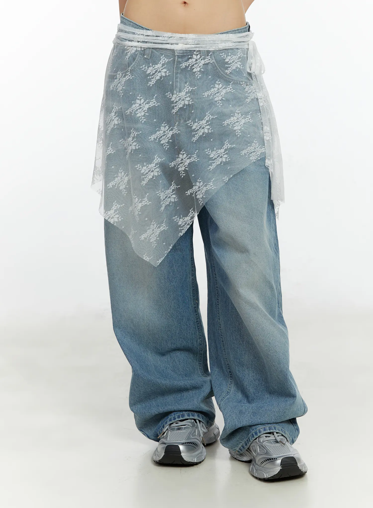 Lace Sheer Midi Wrap Skirt CF510 - Image 3