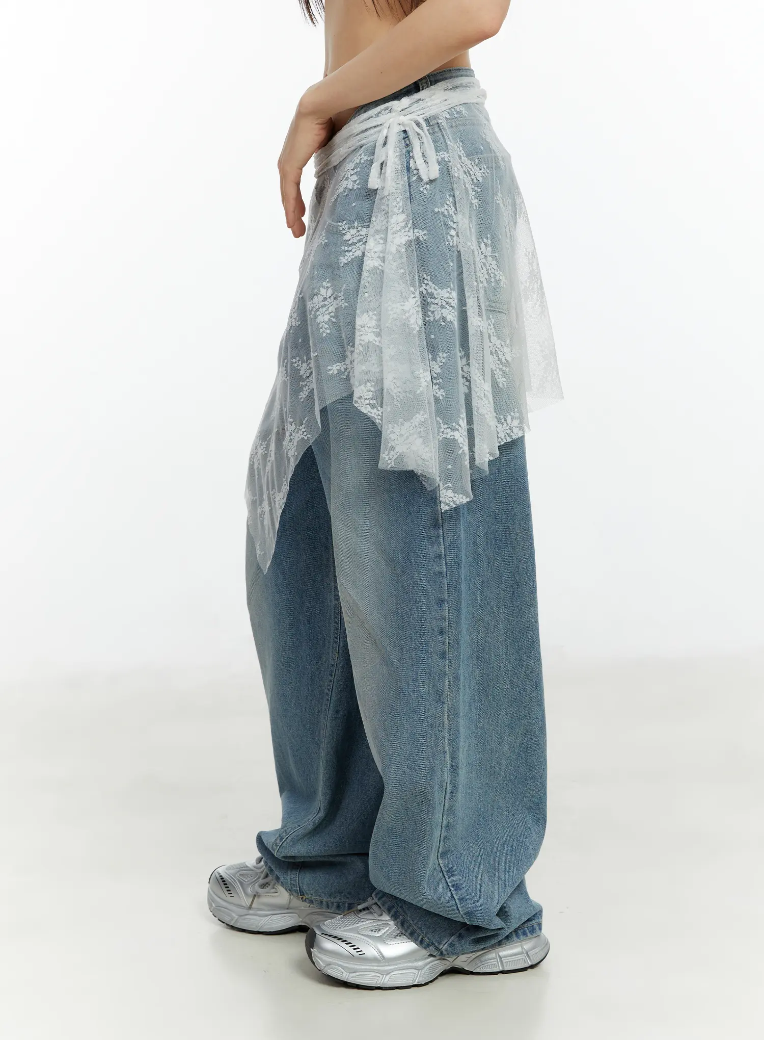 Lace Sheer Midi Wrap Skirt CF510 - Image 4
