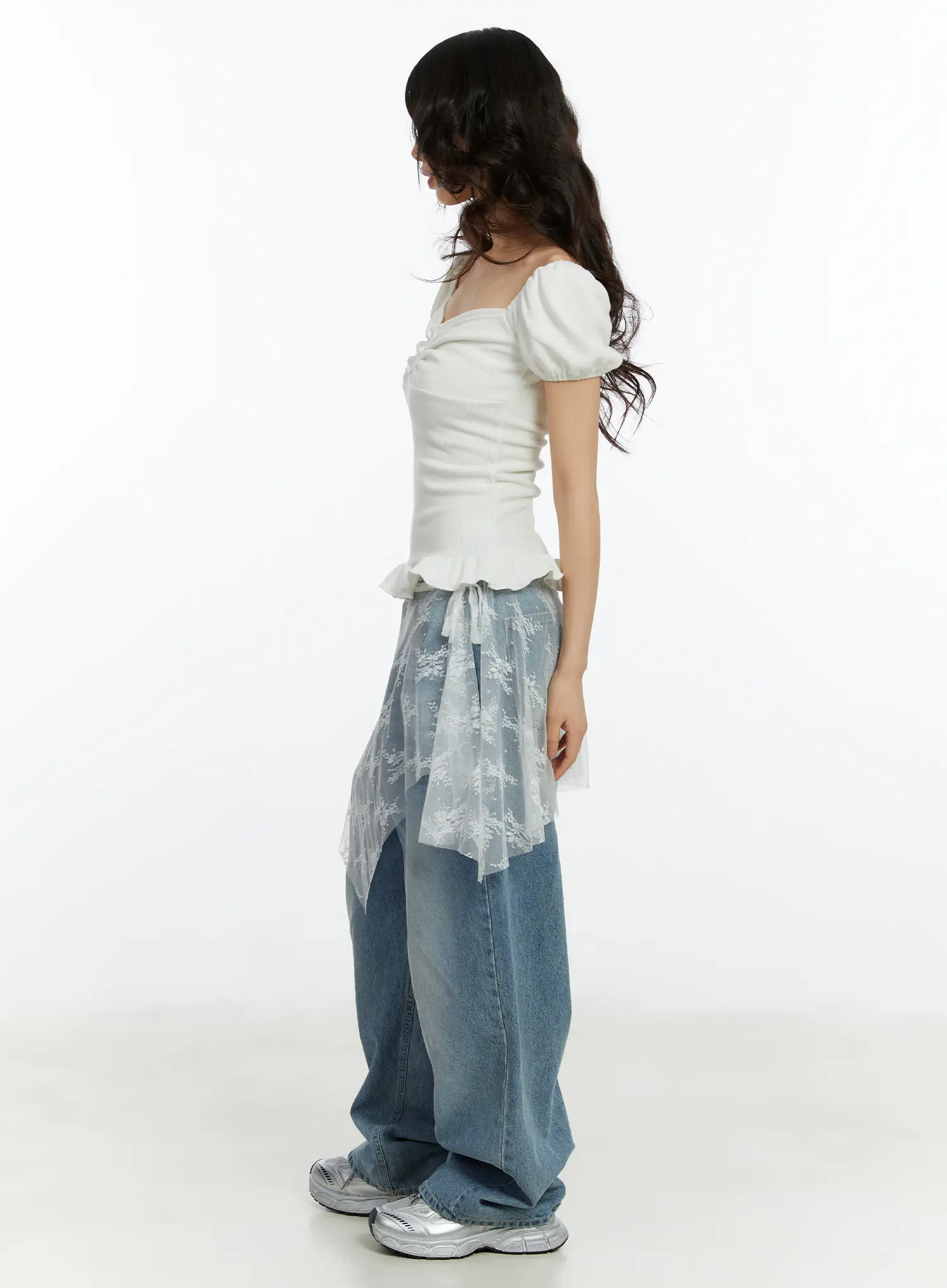 Lace Sheer Midi Wrap Skirt CF510 - Image 7