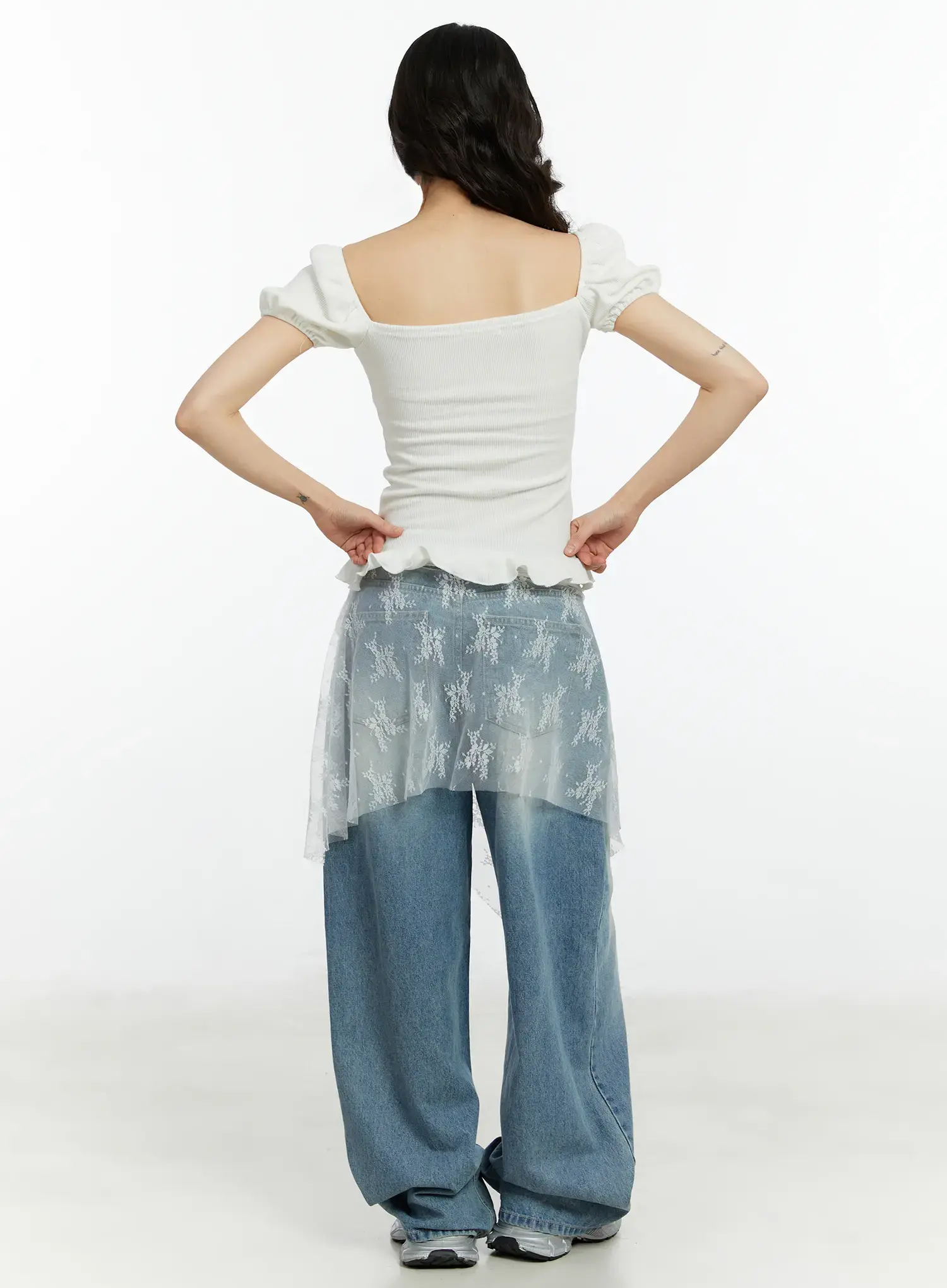 Lace Sheer Midi Wrap Skirt CF510 - Image 8