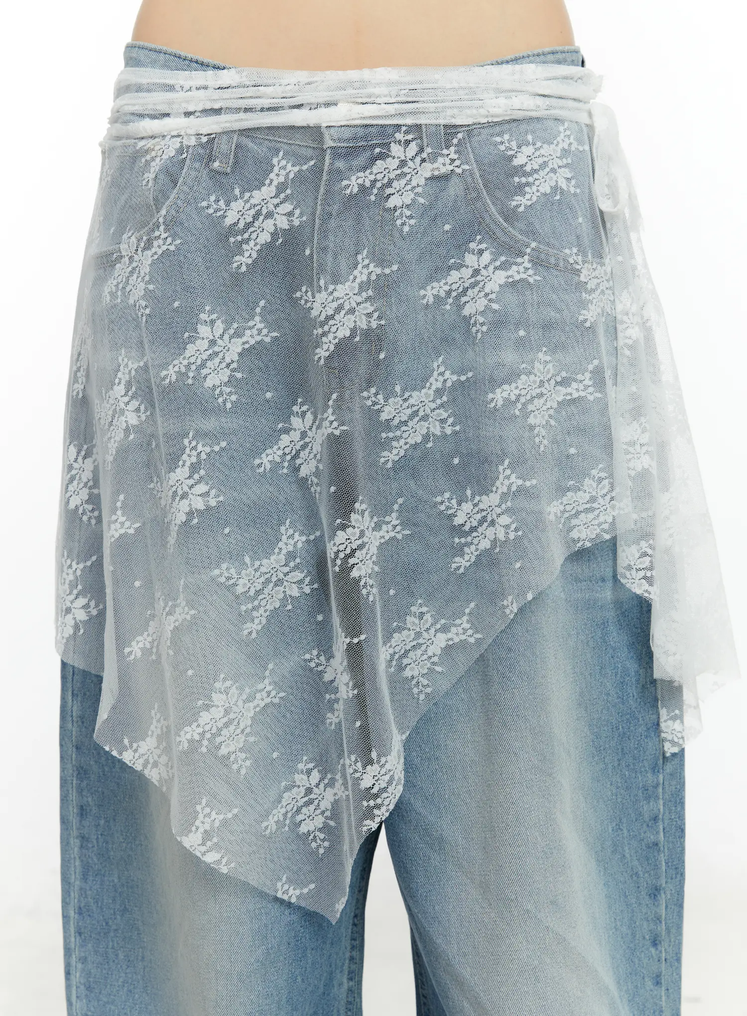 Lace Sheer Midi Wrap Skirt CF510 - Image 9