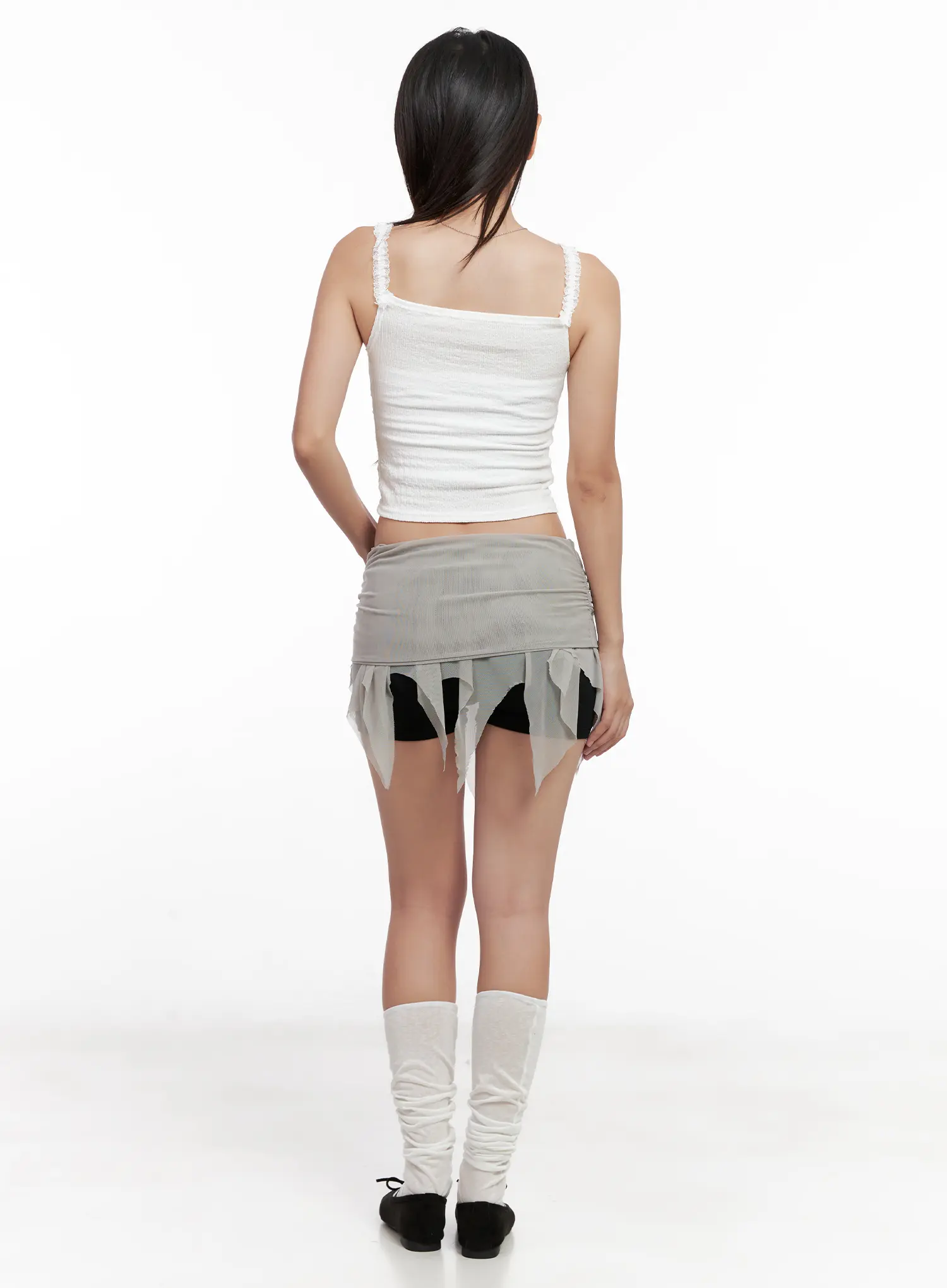 Lace Shirred Cropped Tank CL518 - Image 4