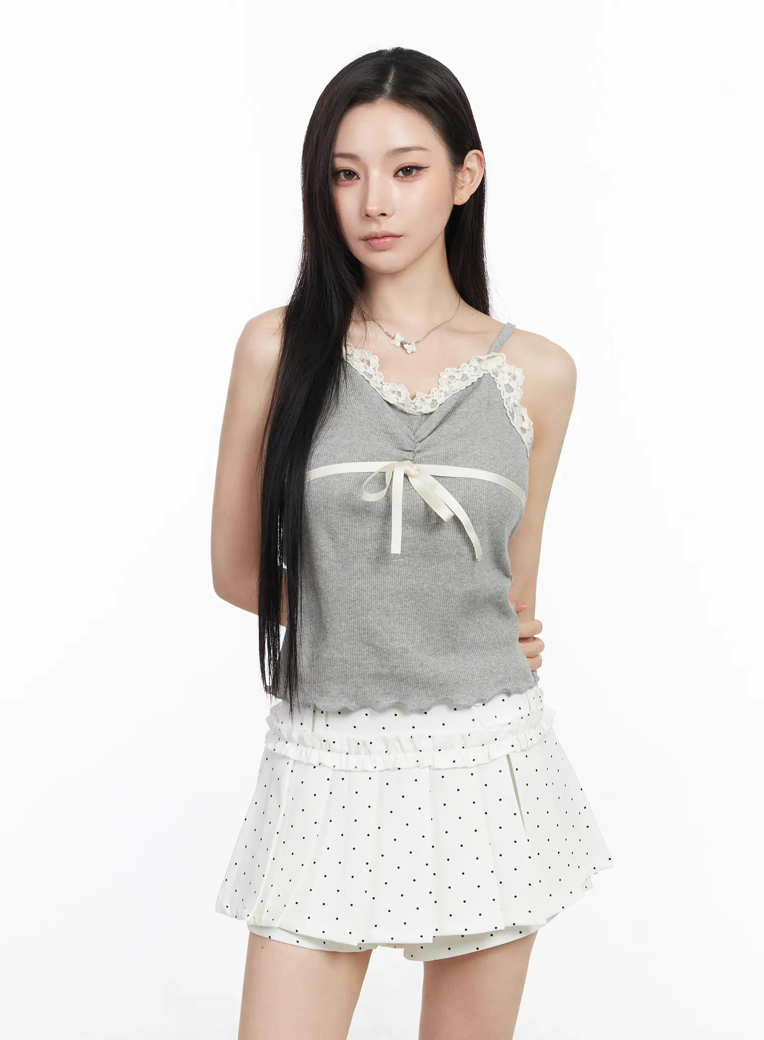 Lace Trim and Bow Crop Tank CM518 - Image 10