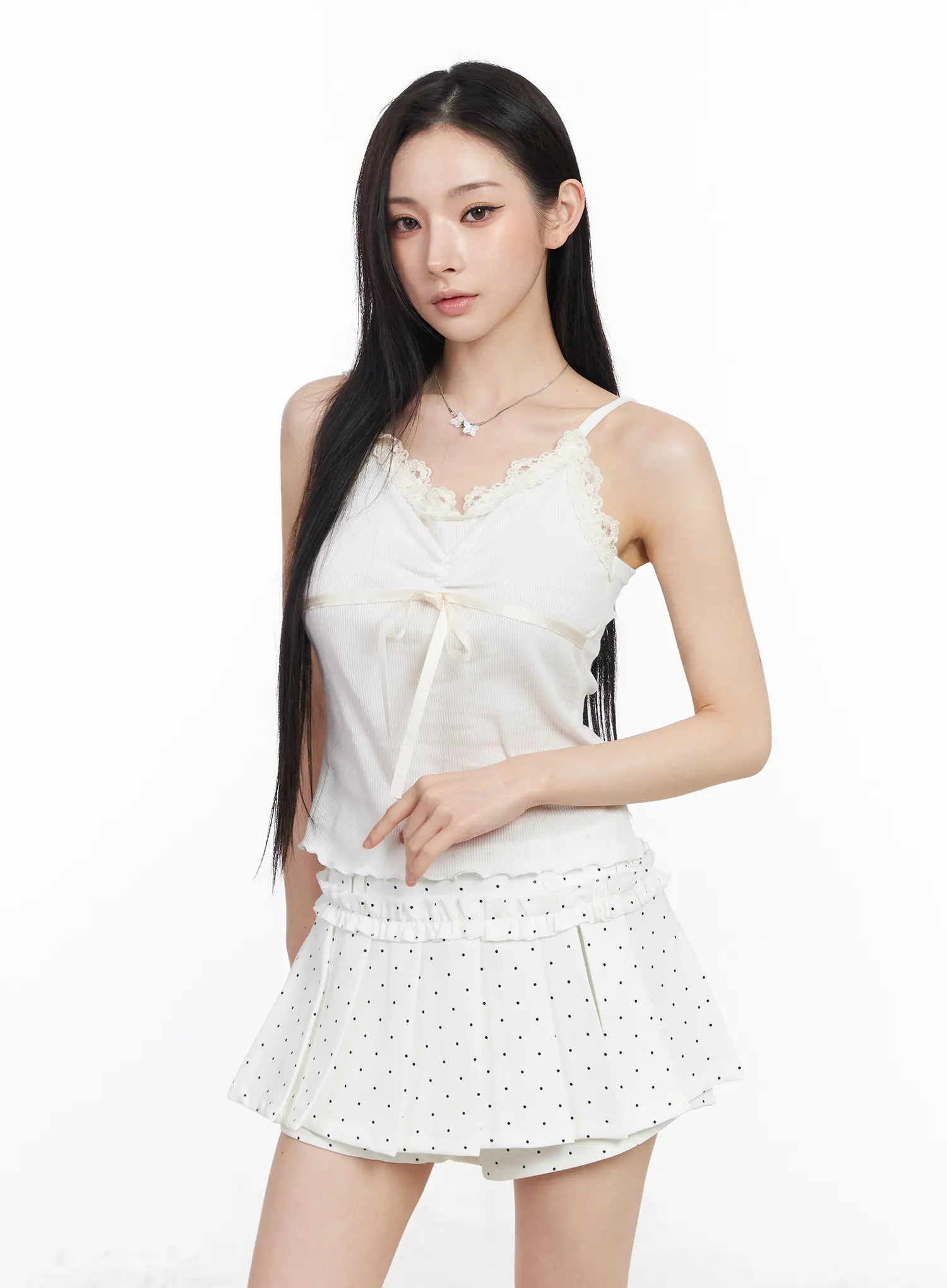 Lace Trim and Bow Crop Tank CM518 - Image 9
