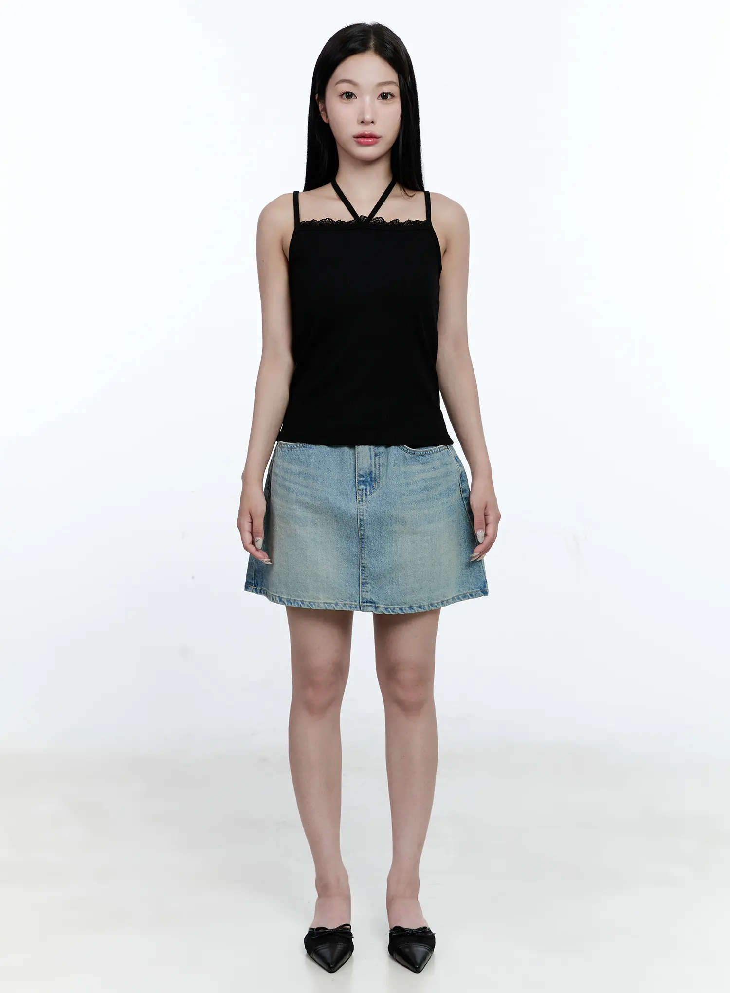 Lace-Trim Halter Tank CG512 - Image 2