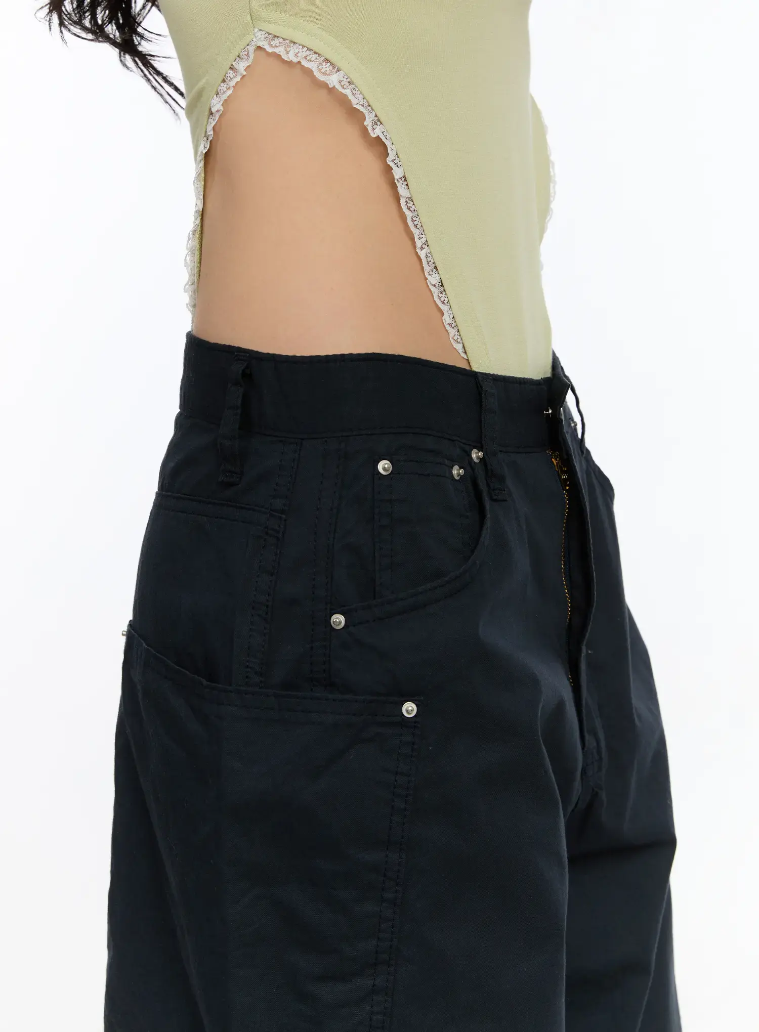 Lace Trim Henley Bodysuit CA507 - Image 5