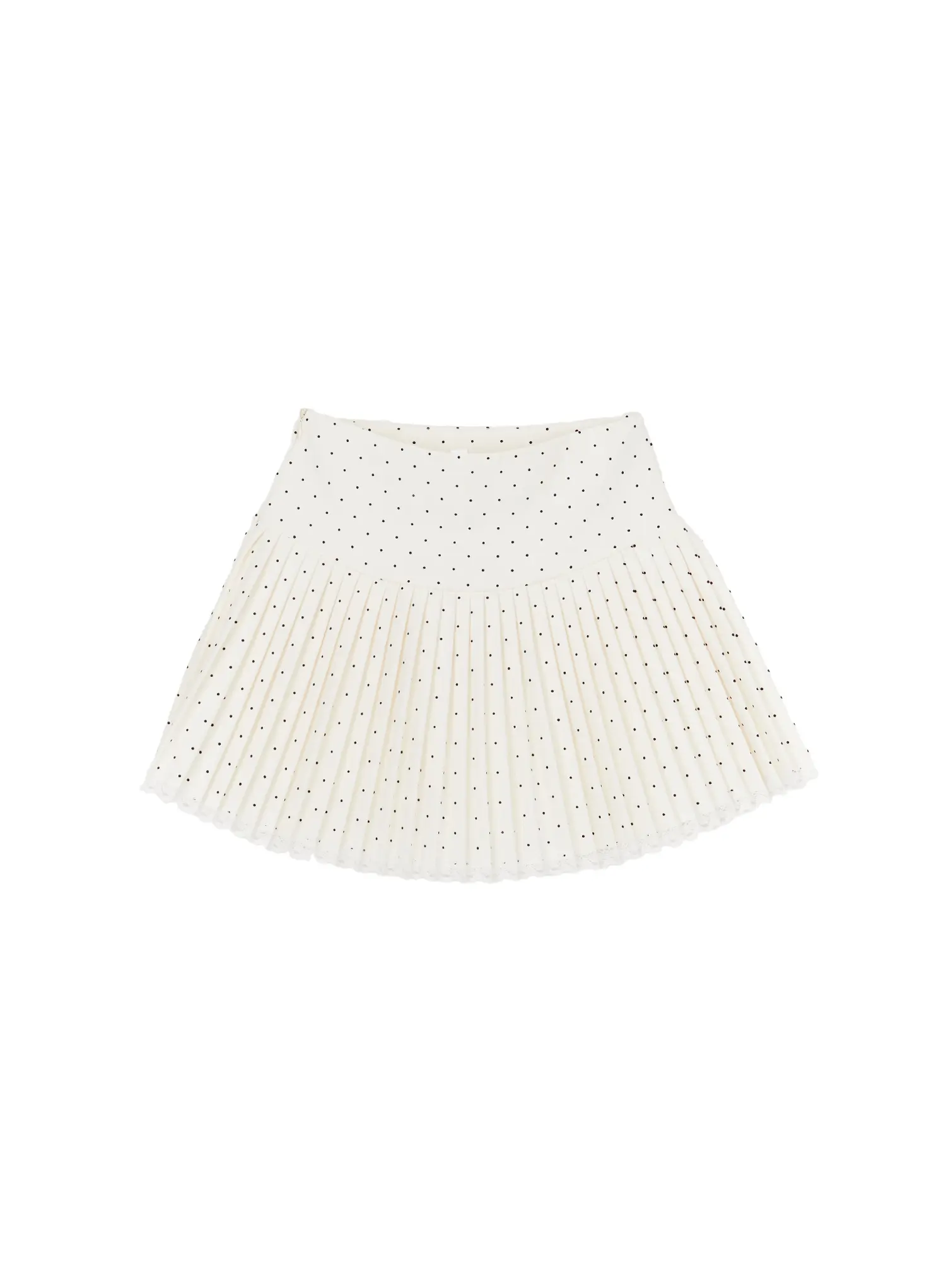 Lace Trim Polka Dot Pleated Mini Skirt CM525 - Image 11