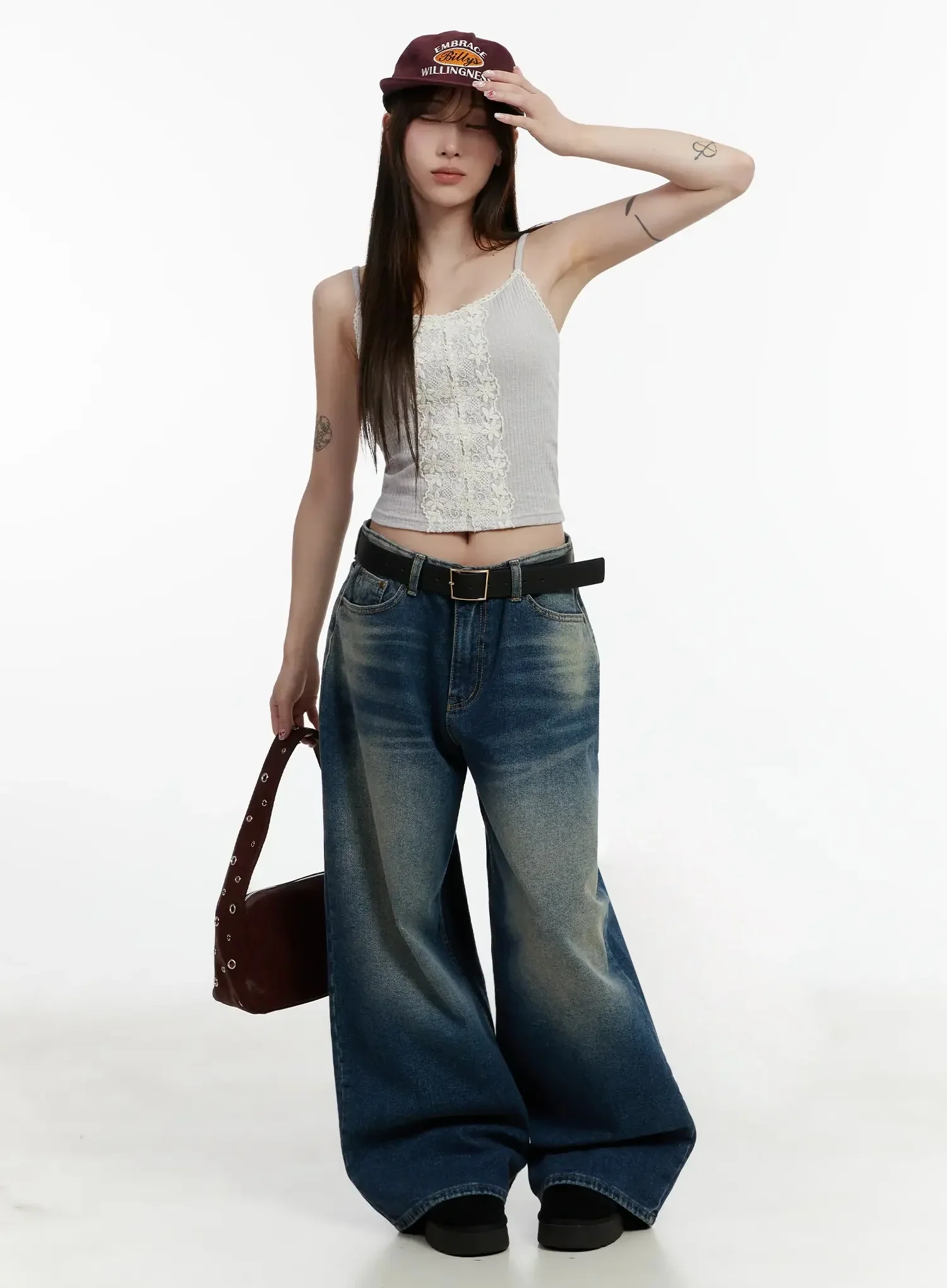Lace Trim Ribbed Cami Top ID525 - Image 13