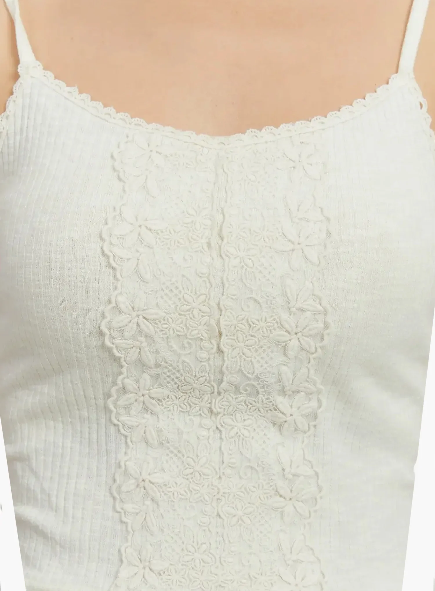 Lace Trim Ribbed Cami Top ID525 - Image 4