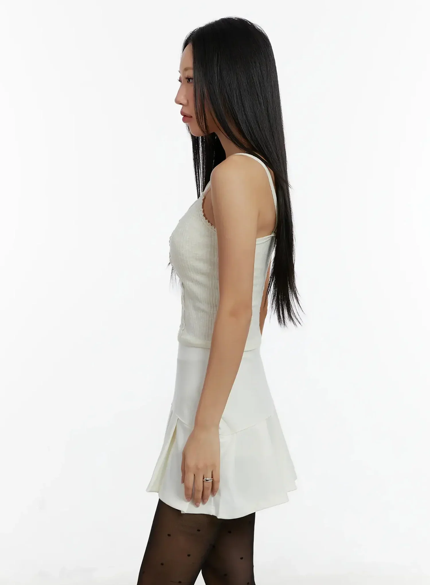 Lace Trim Ribbed Cami Top ID525 - Image 6