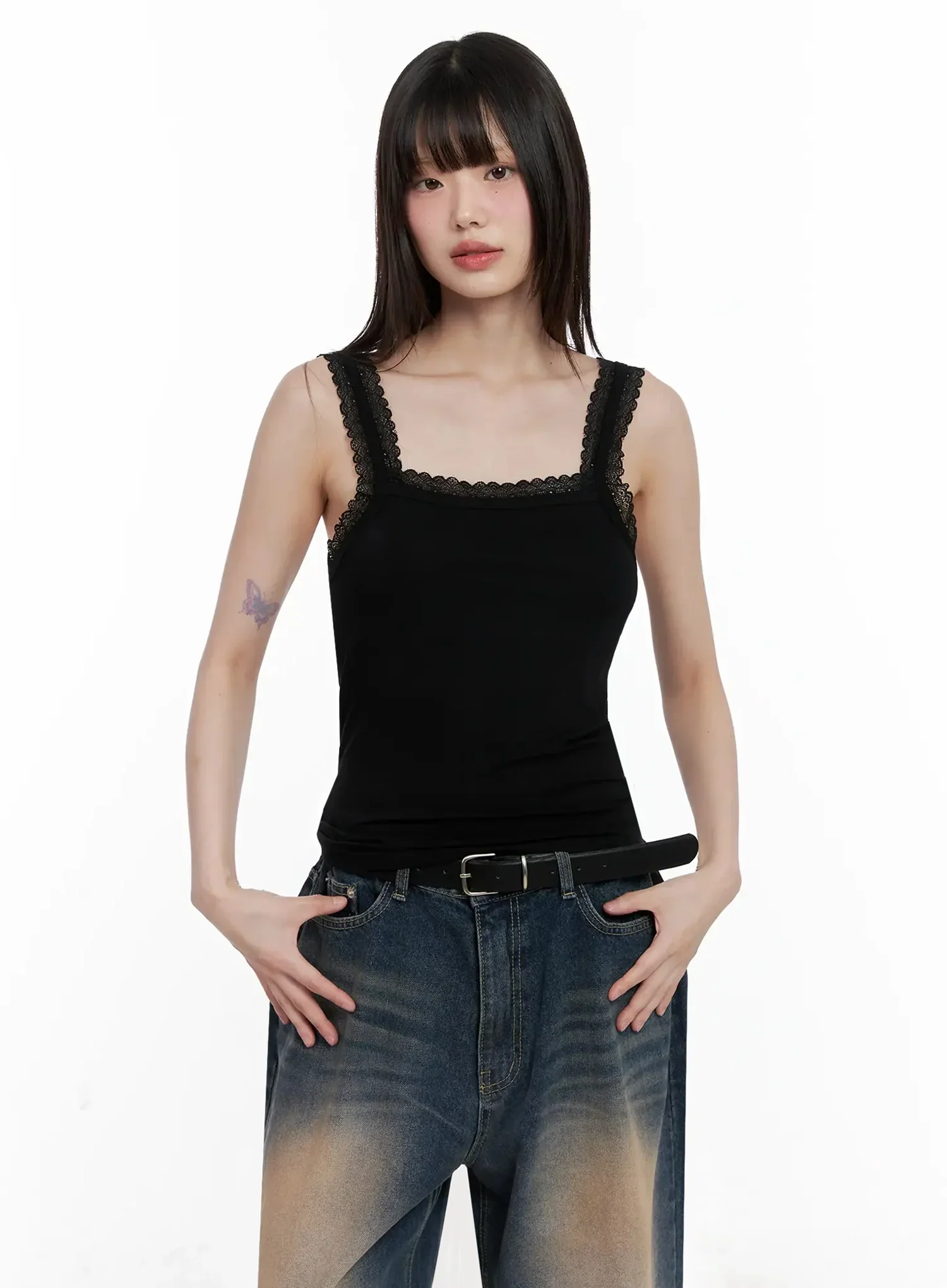 Lace-Trim Sleeveless Tank Top IL531 - Image 18