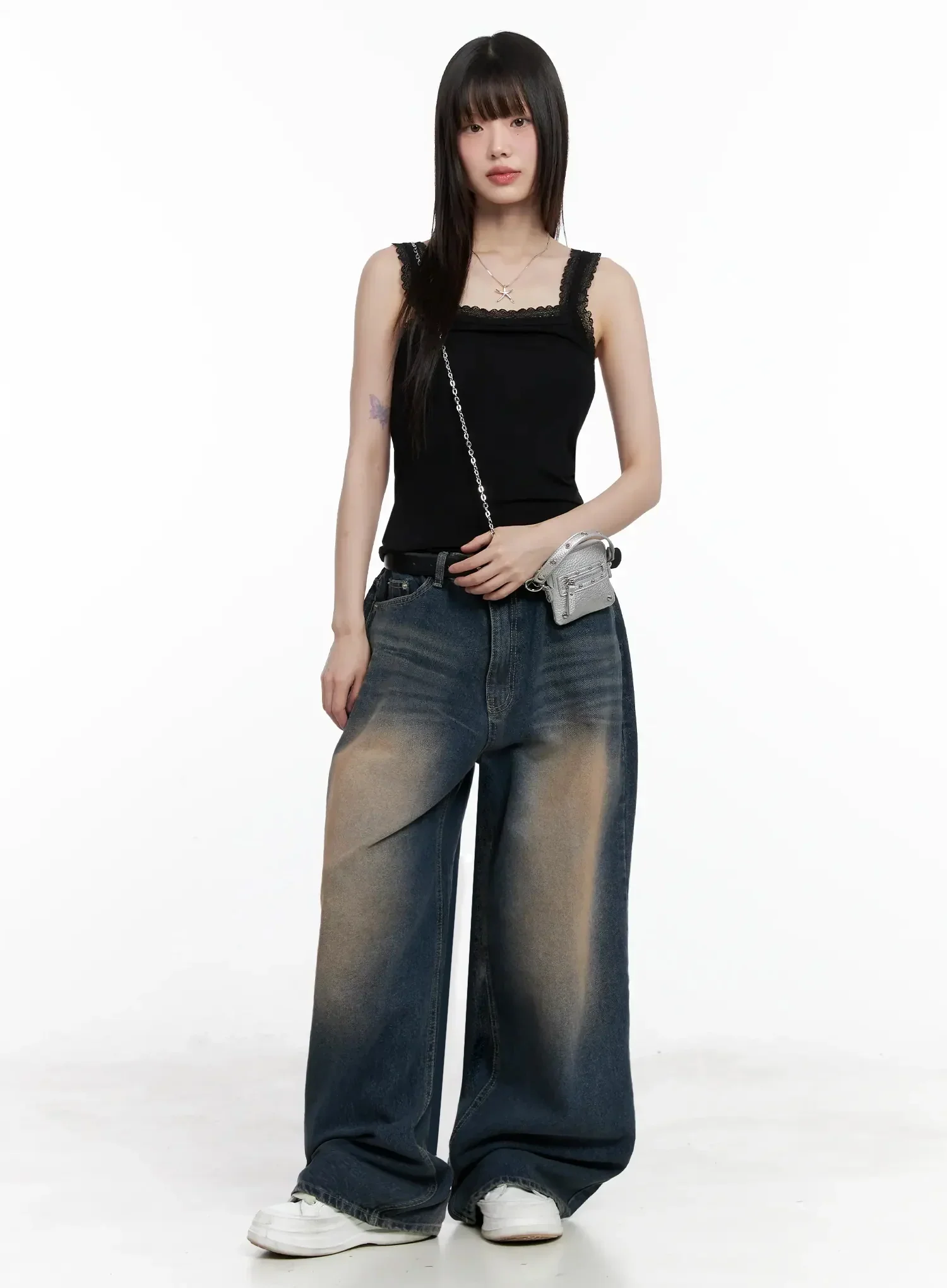 Lace-Trim Sleeveless Tank Top IL531 - Image 3